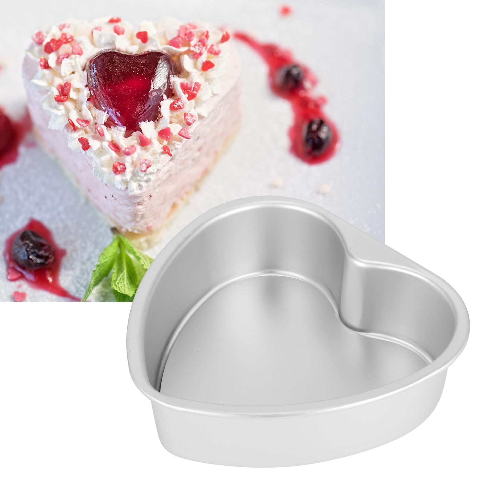 Heart Shape Cake Pan Aluminium Alloy DIY Cake Mold Baking Cheese Bread Tray view 10