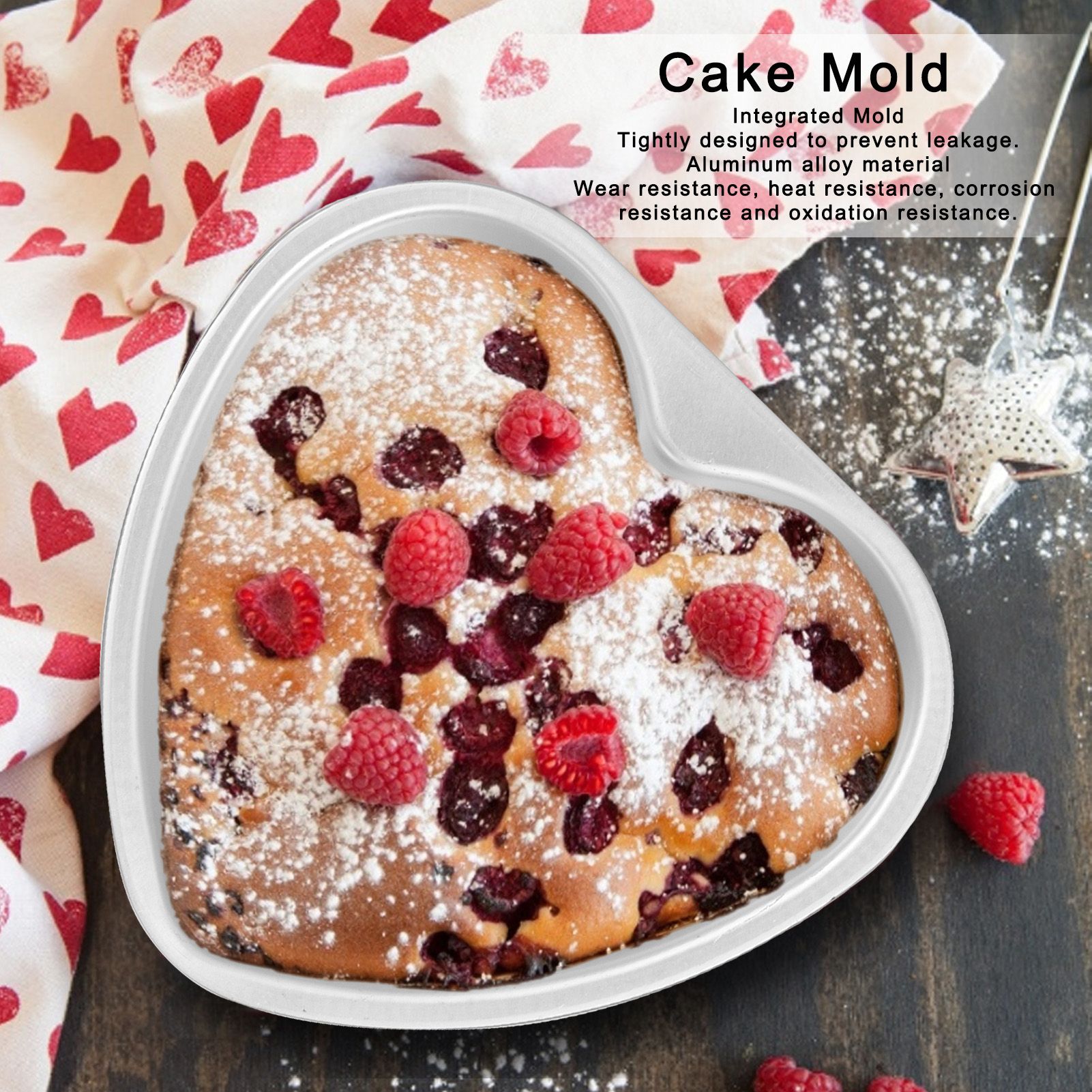 Heart Shape Cake Pan Aluminium Alloy DIY Cake Mold Baking Cheese Bread Tray view 15