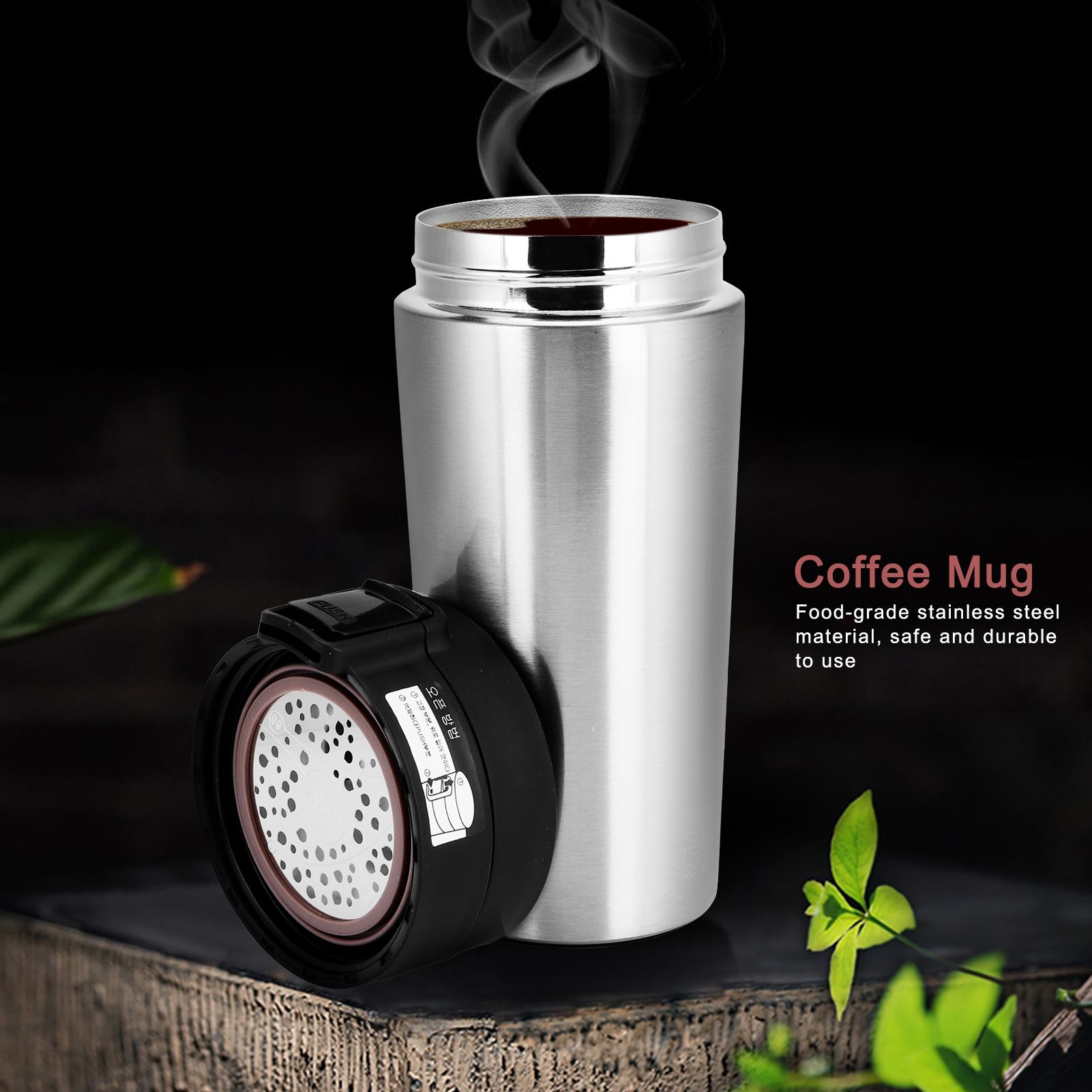 380ml Coffee Mug with Strainer Portable Thermal Cup Water Bottle for Home view 15