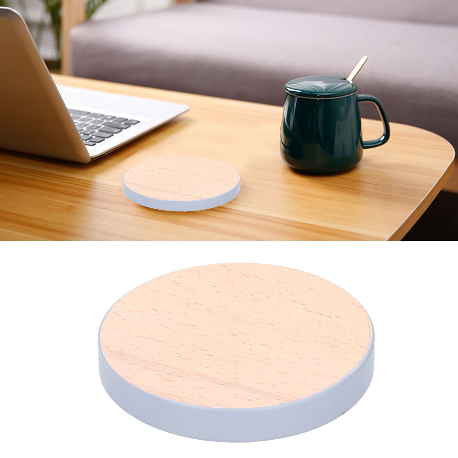 Round Wood Coaster Placemat Round Heat Resistant Drink Mat Cup Pad for Home view 9