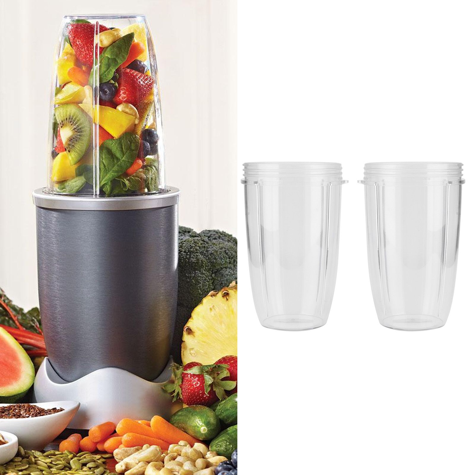 2Pcs Juicer Cup Transparent Mug Replacement Food Blender Accessory Fit for view 9