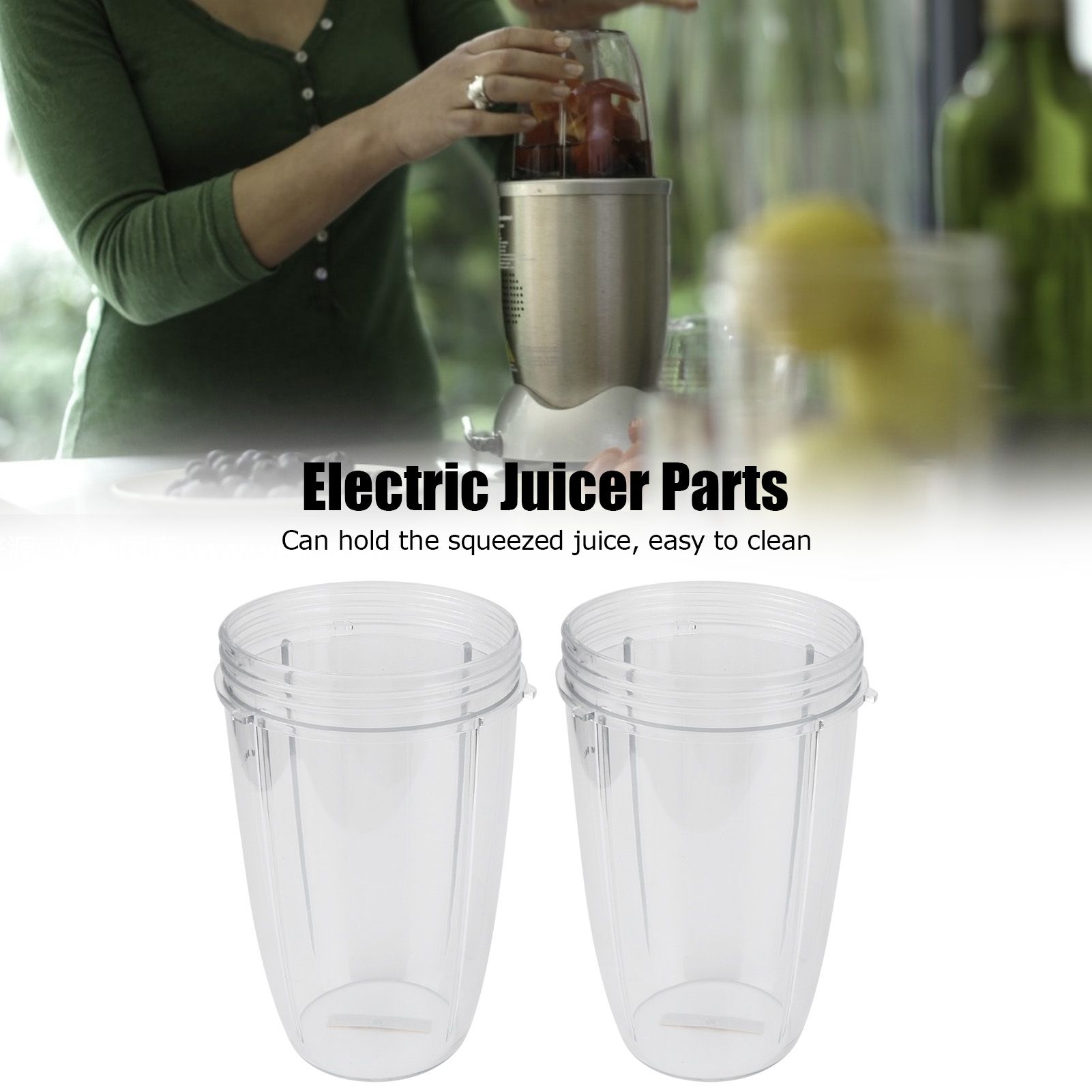 2Pcs Juicer Cup Transparent Mug Replacement Food Blender Accessory Fit for view 13