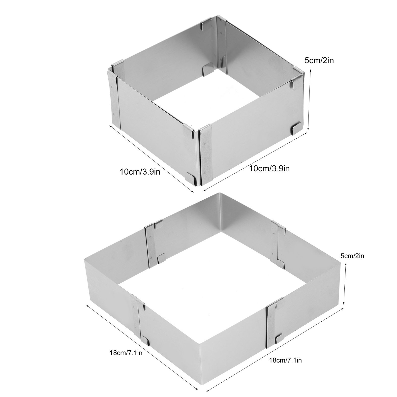 Stainless Steel Square Mousse Ring Retractable Biscuits Cake Mold Kitchen DIY view 12
