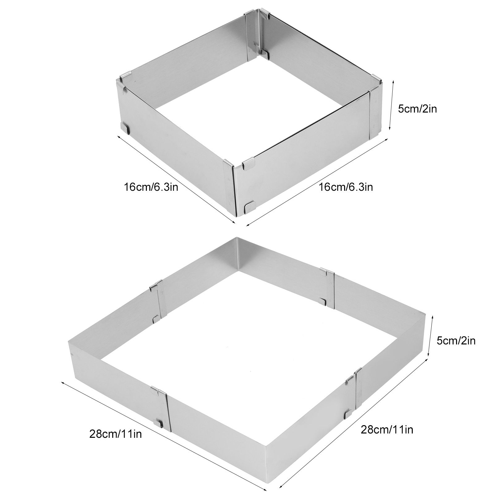 Stainless Steel Square Mousse Ring Retractable Biscuits Cake Mold Kitchen DIY view 12