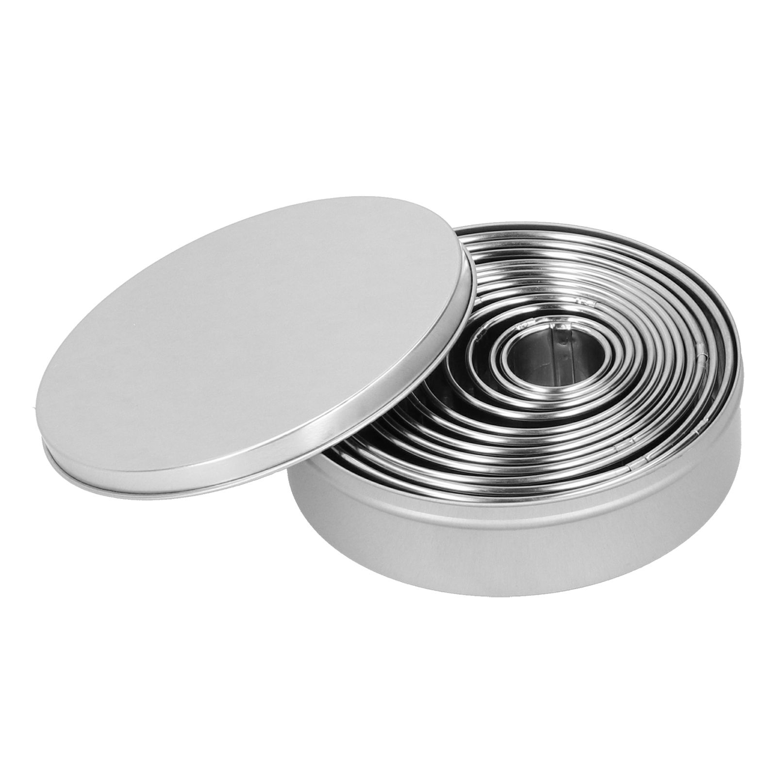 12PCS/Set Stainless Steel Mousse Ring Round Cake Mold Fondant Cookies Cutting view 8