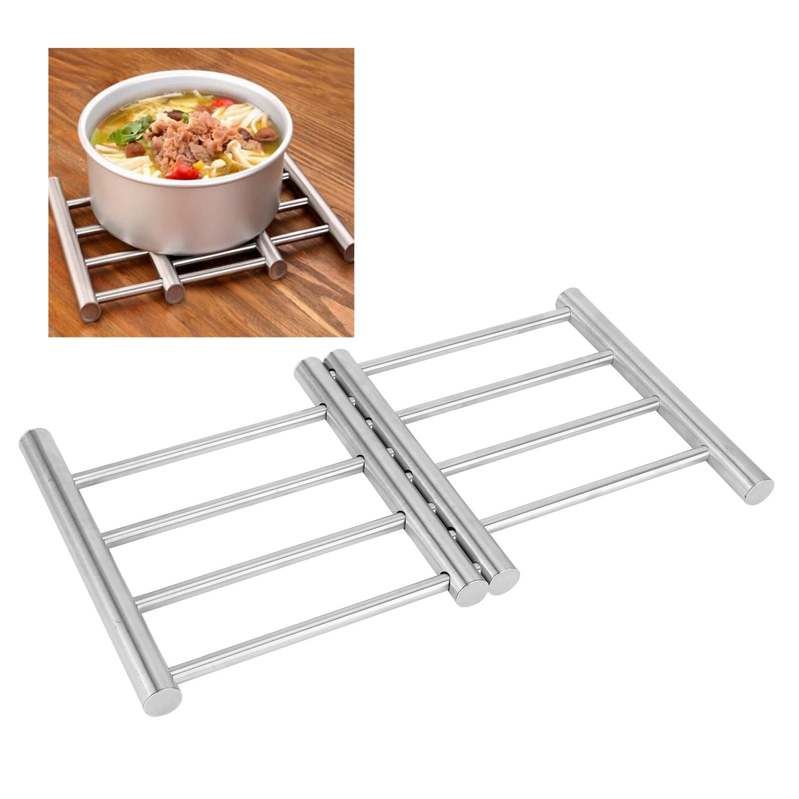 Stainless Steel Retractable Pot Pad Insulation Mats Heat Resistant Placemat view 9