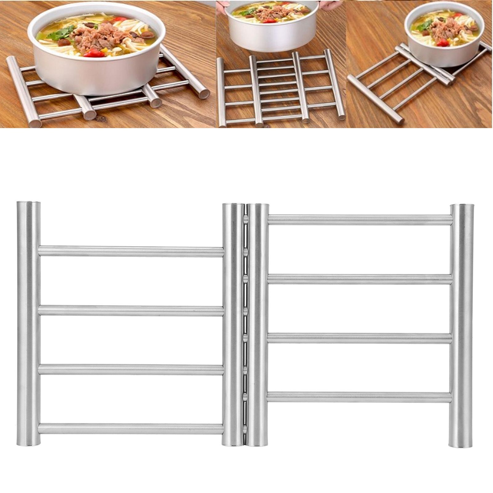 Stainless Steel Retractable Pot Pad Insulation Mats Heat Resistant Placemat view 10
