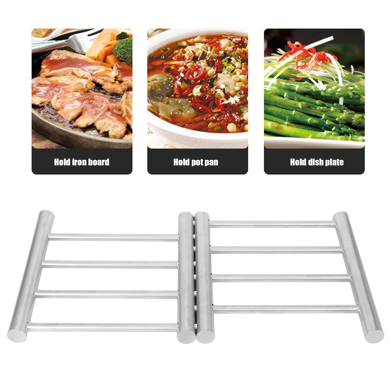 Stainless Steel Retractable Pot Pad Insulation Mats Heat Resistant Placemat view 14