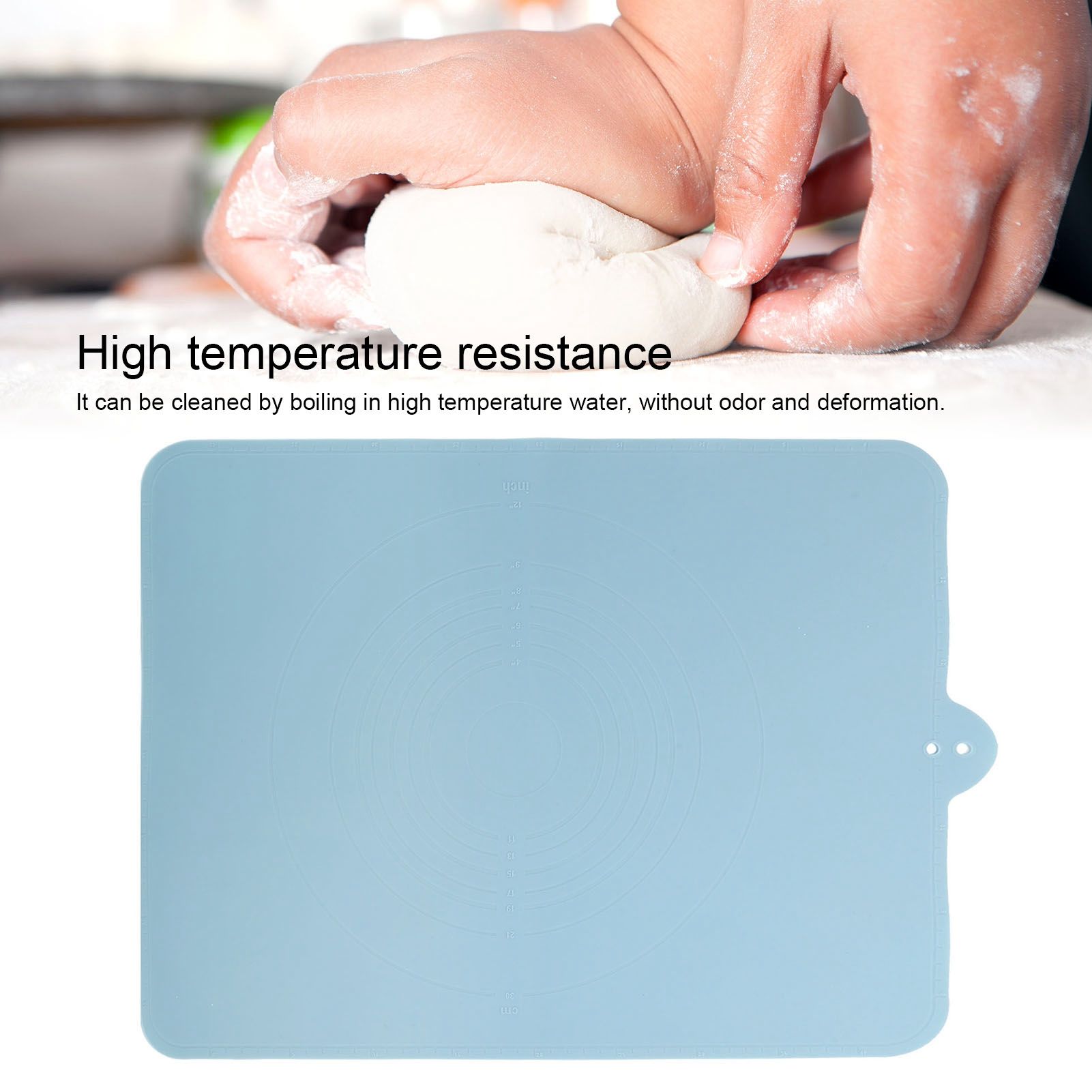 Blue Silicone Dough Kneading Pad NonStick Thicken Cookies Baking Mat Kitchen view 14