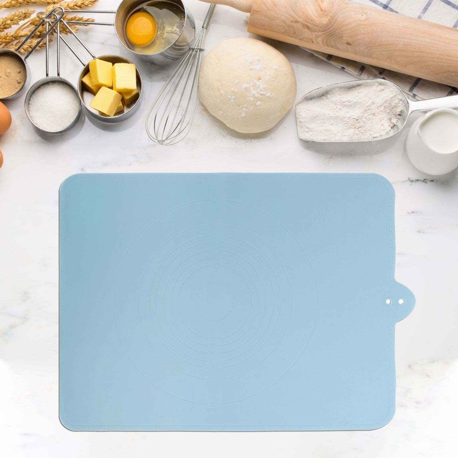Blue Silicone Dough Kneading Pad NonStick Thicken Cookies Baking Mat Kitchen view 15