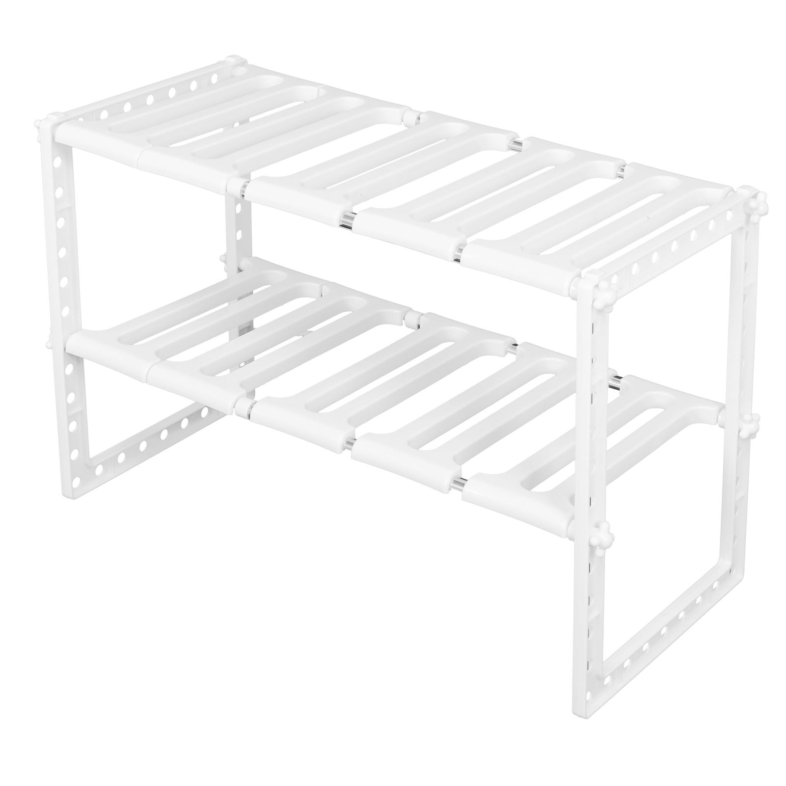 2‑Tier Sink Rack Cabinet Organizer Storage Telescopic Shelf Kitchen Bathroom — image 1