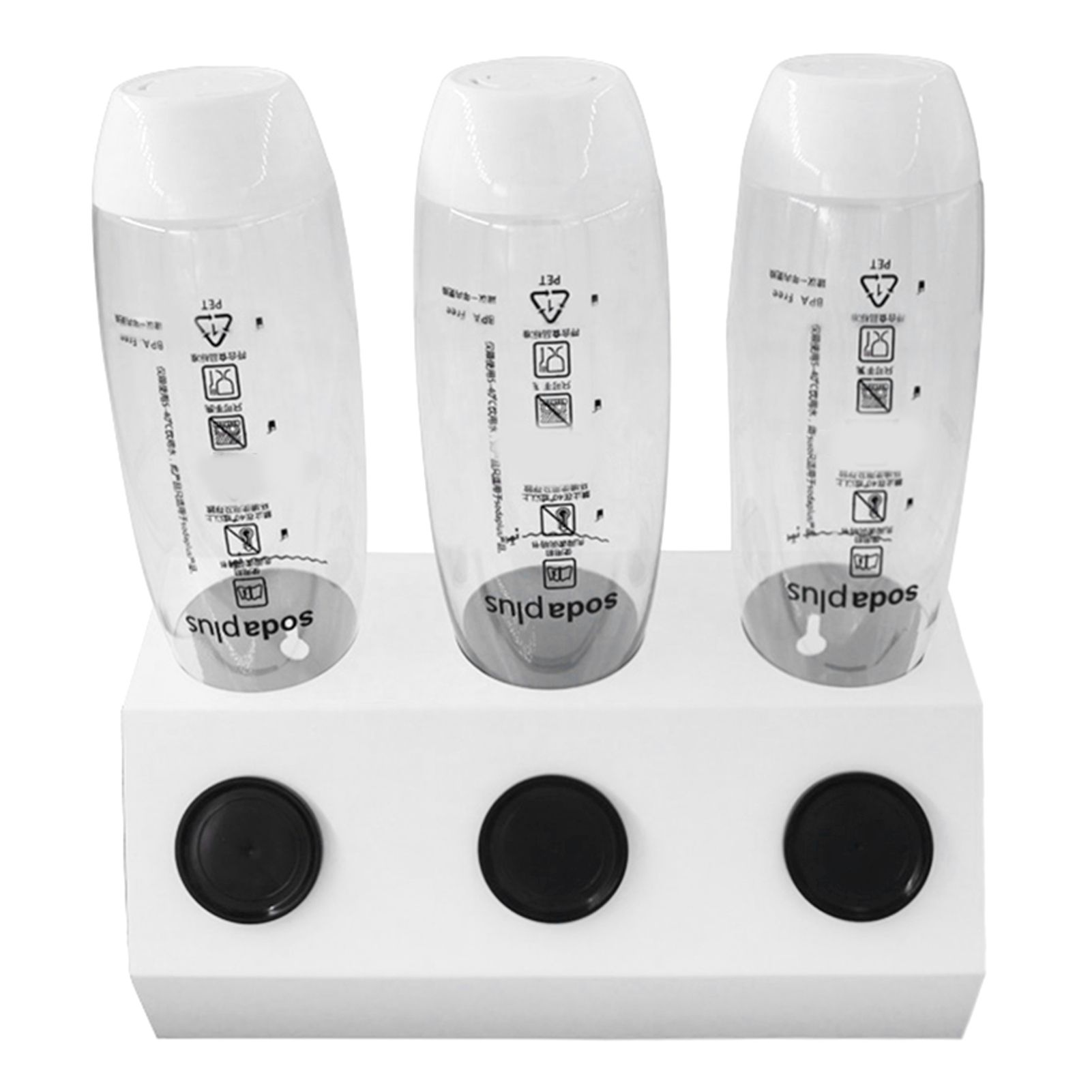 Soda Bottle Drainer Tabletop 3 Holes Bottles Draining Rack with Pad for view 9