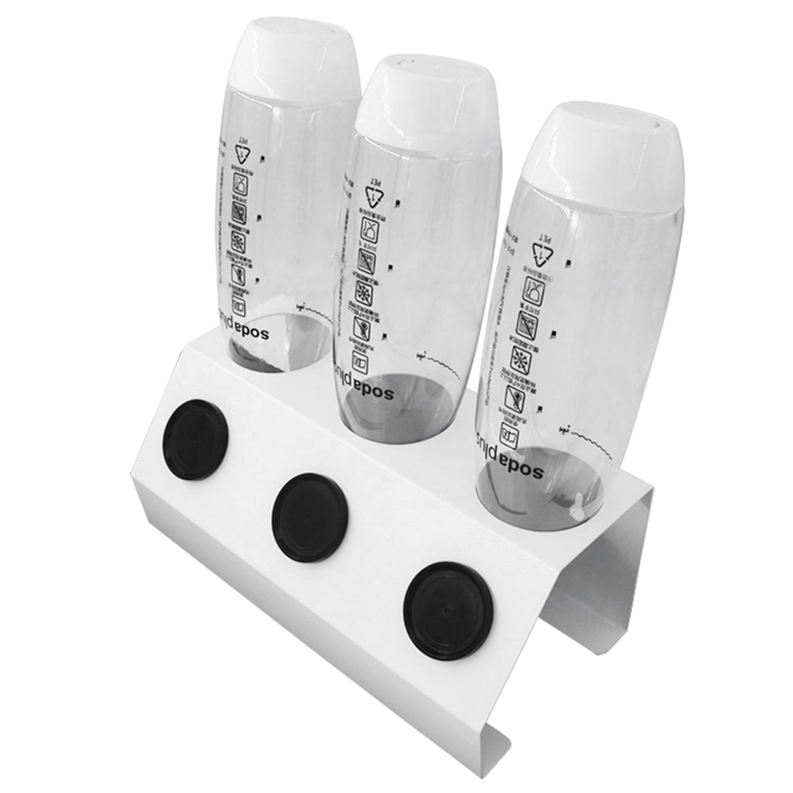 Soda Bottle Drainer Tabletop 3 Holes Bottles Draining Rack with Pad for view 10