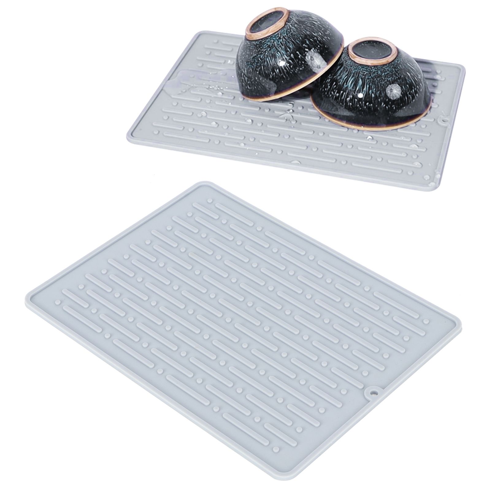 Silicone Draining Pad Non Slip Soda Bottles Drying Rack Mat Kitchen view 10