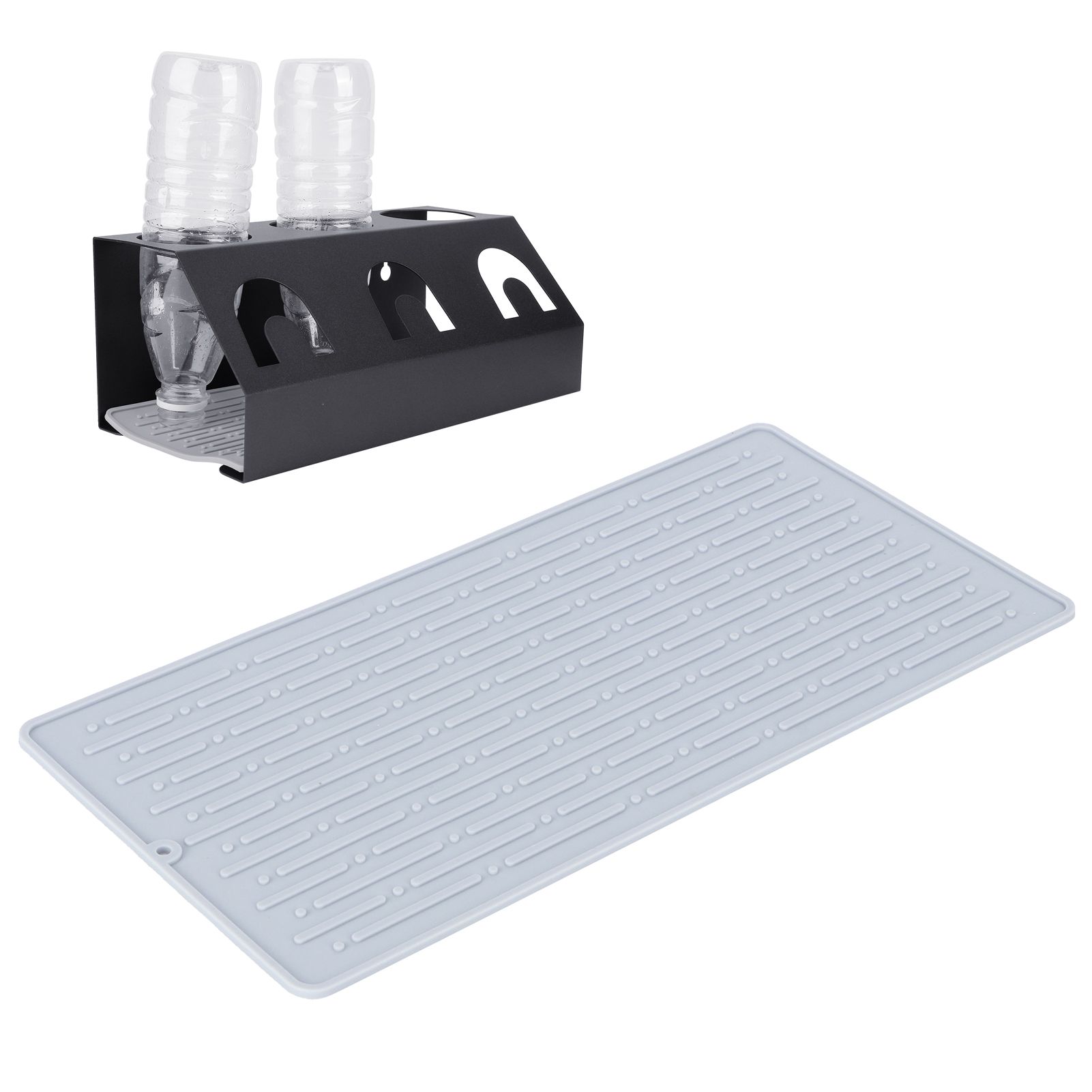 Silicone Draining Pad Non Slip Soda Bottles Drying Rack Mat Kitchen view 10