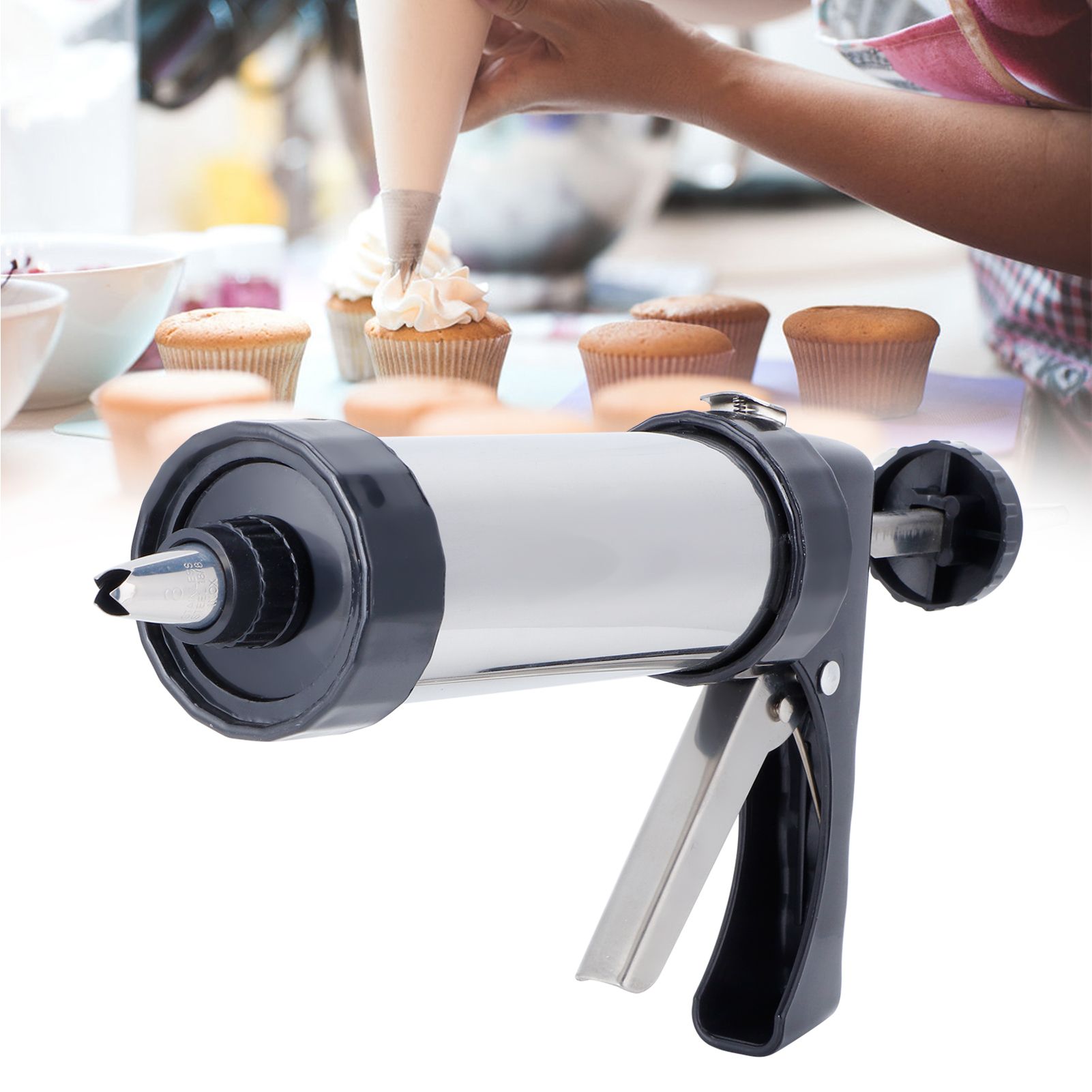 Cookies Press Maker Stainless Steel Cake Pastry Decorating Nozzle Set DIY view 9