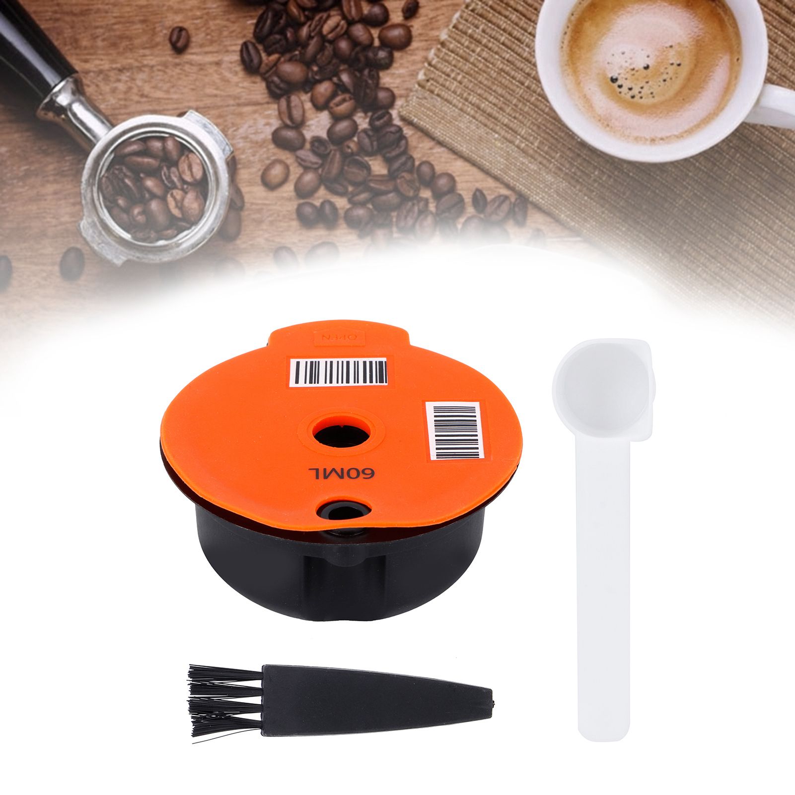 Coffee Capsule Reusable Refillable Coffee Filter Cup with Spoon Brush Coffee view 9
