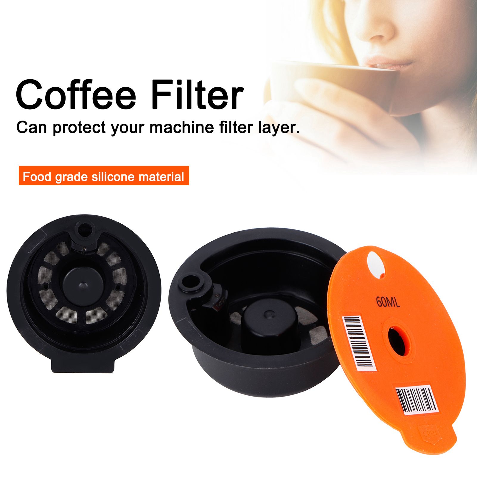 Coffee Capsule Reusable Refillable Coffee Filter Cup with Spoon Brush Coffee view 15
