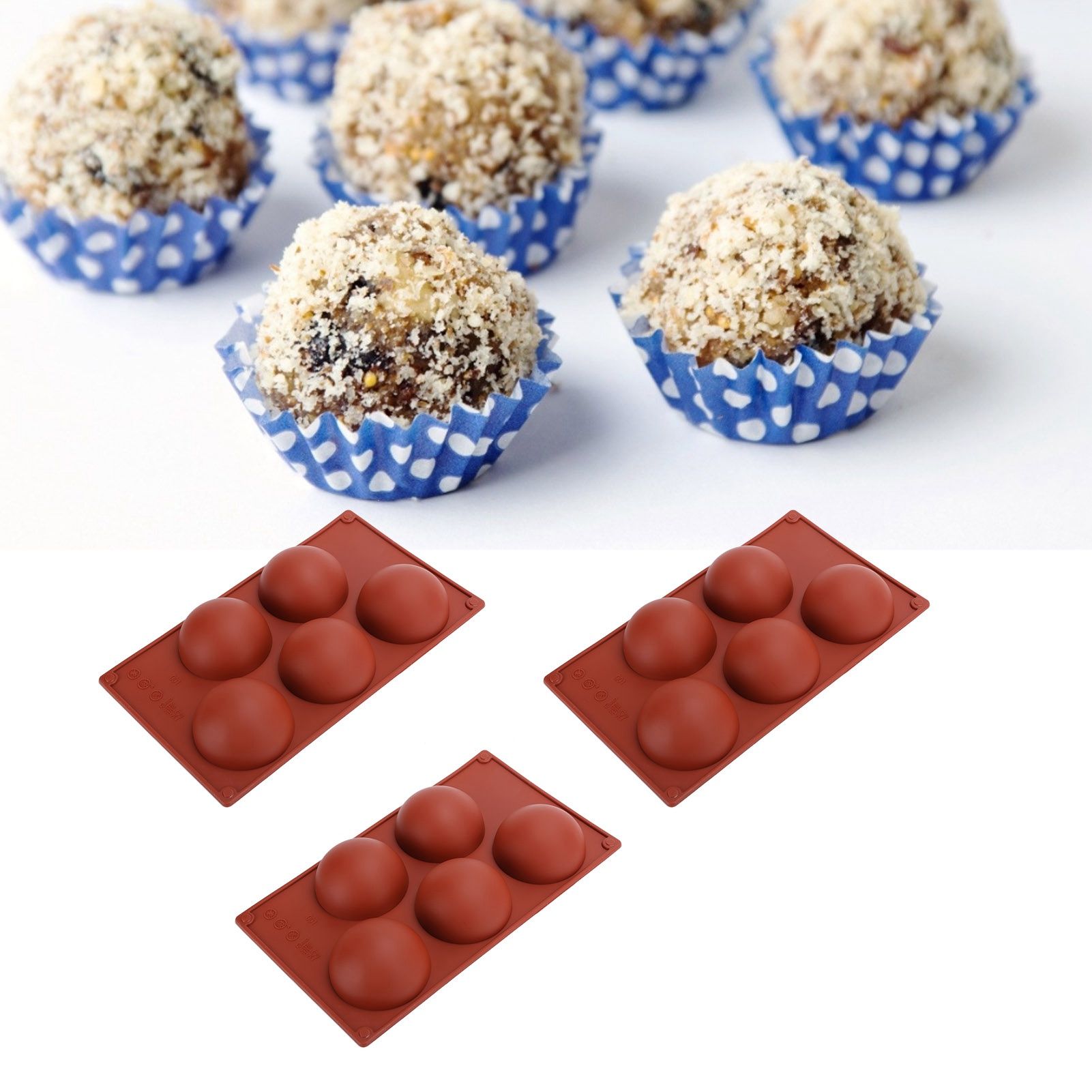3PCS Semi Sphere Silicone Mold Baking Mold for DIY Making Hot Chocolate Mousse view 9