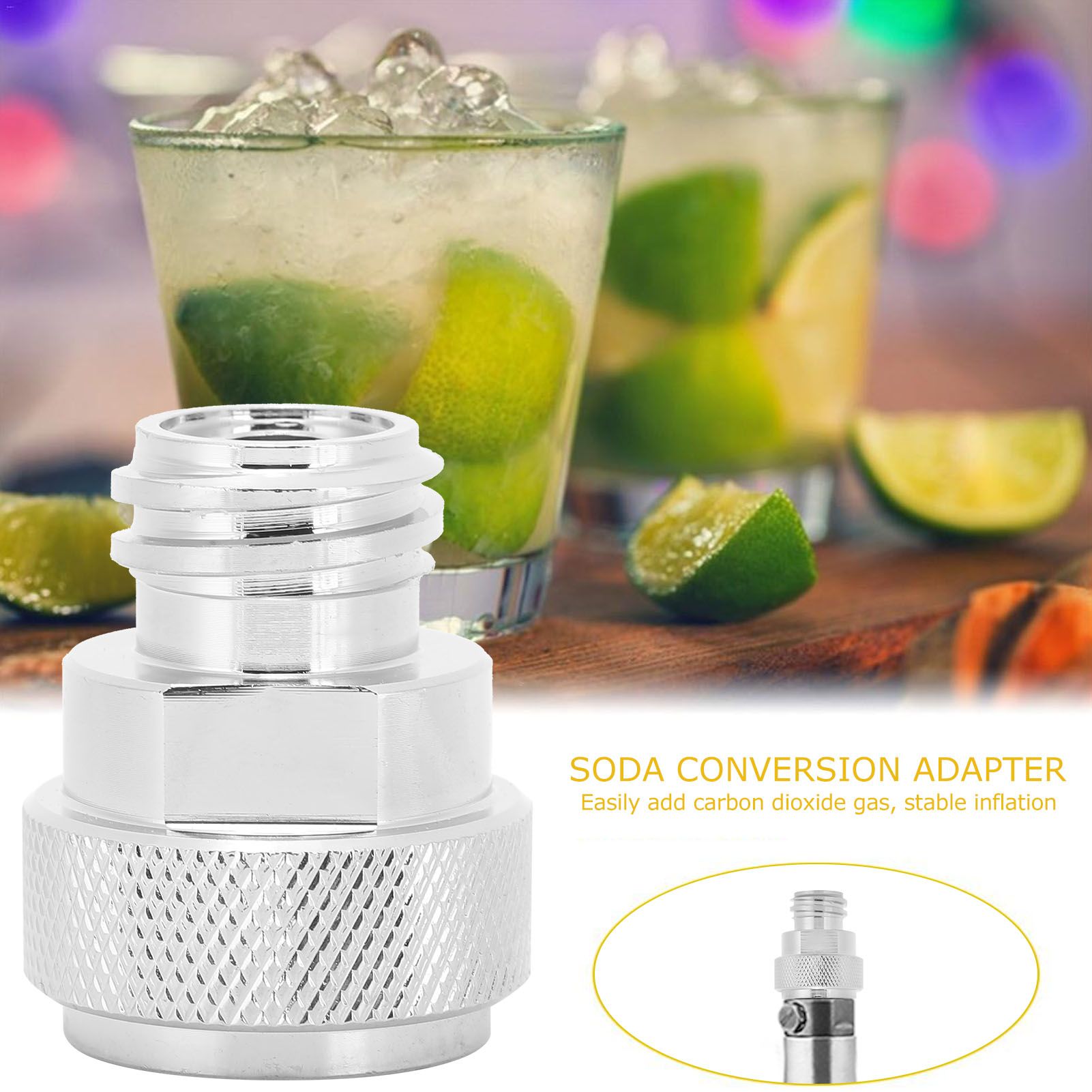 Soda Adapter with Wrench Copper Electroplating Brass CO2 Cylinder Conversion view 13