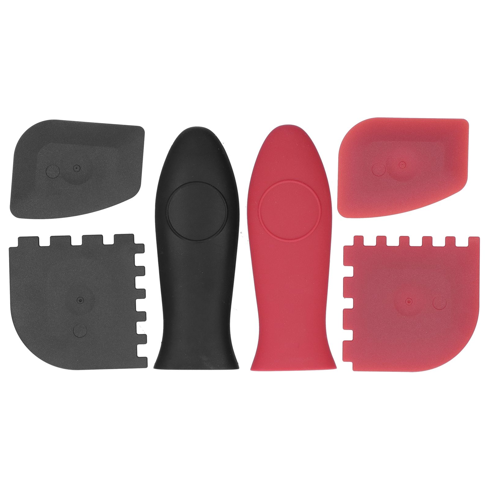 6Pcs set Pot Handle Sleeve Cover Scraper Kit Silicone Anti Scalding Cookware