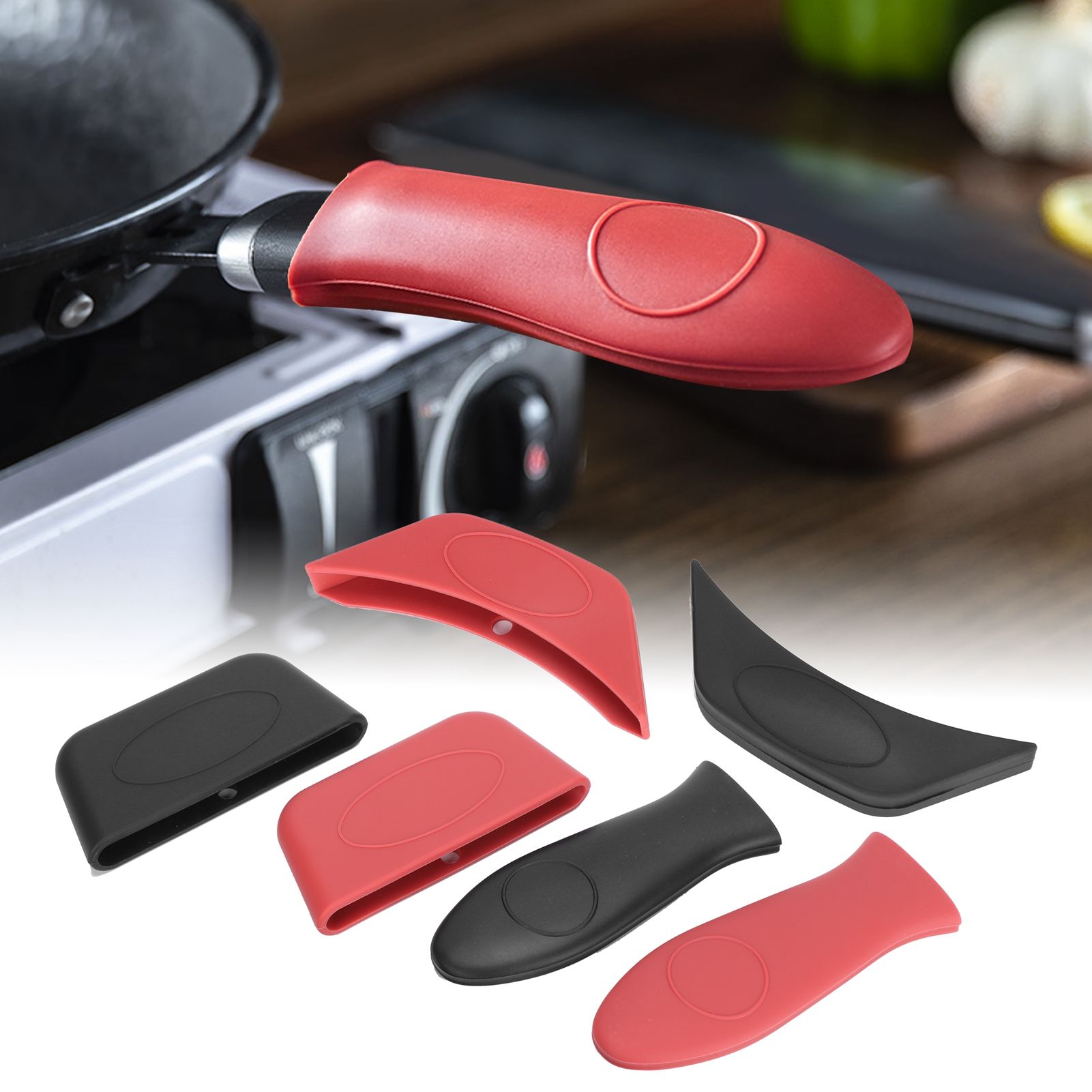 6Pcs set Pot Handle Cover Sleeve Pan Handle Holder Kit Anti Scalding Kitchen view 9