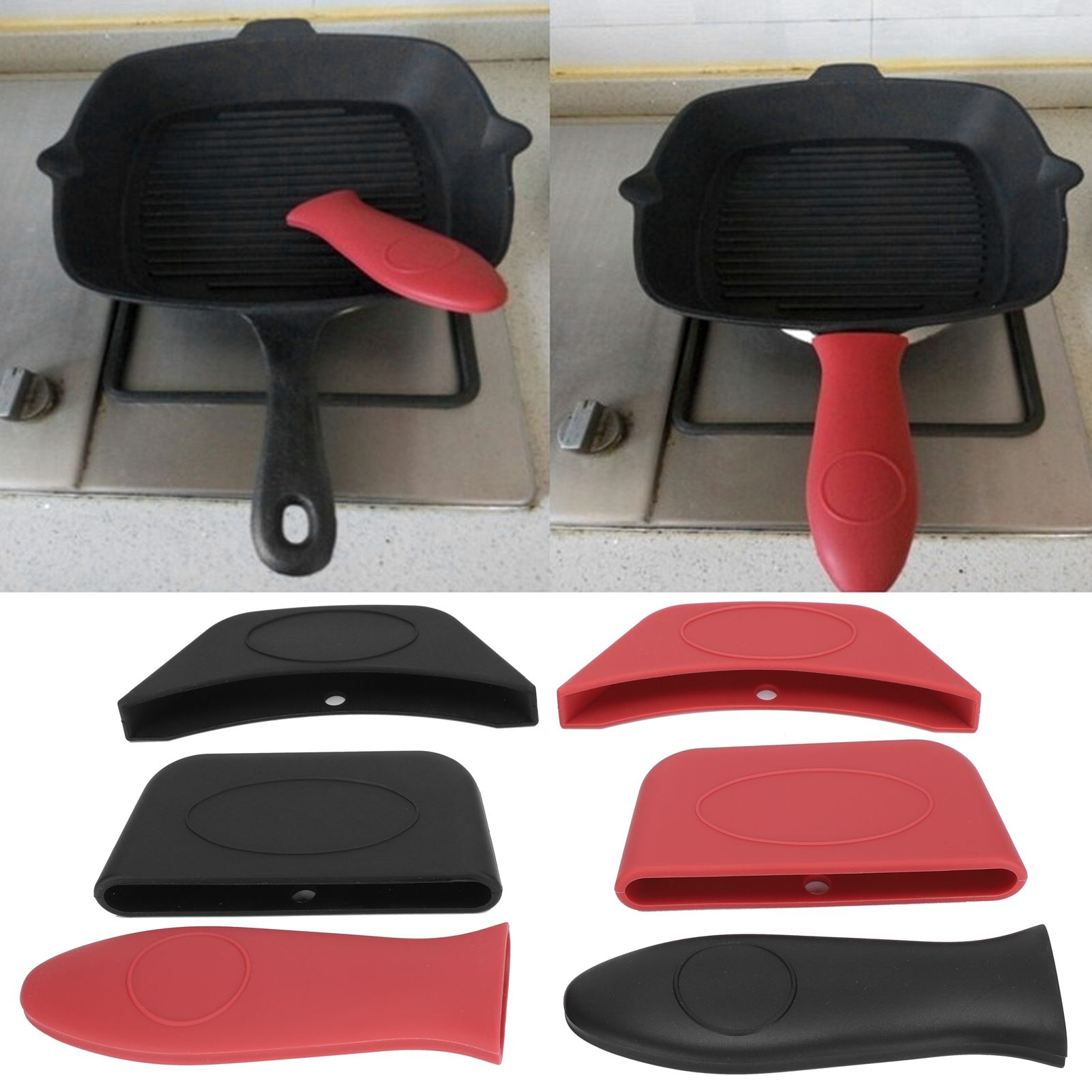 6Pcs set Pot Handle Cover Sleeve Pan Handle Holder Kit Anti Scalding Kitchen view 10