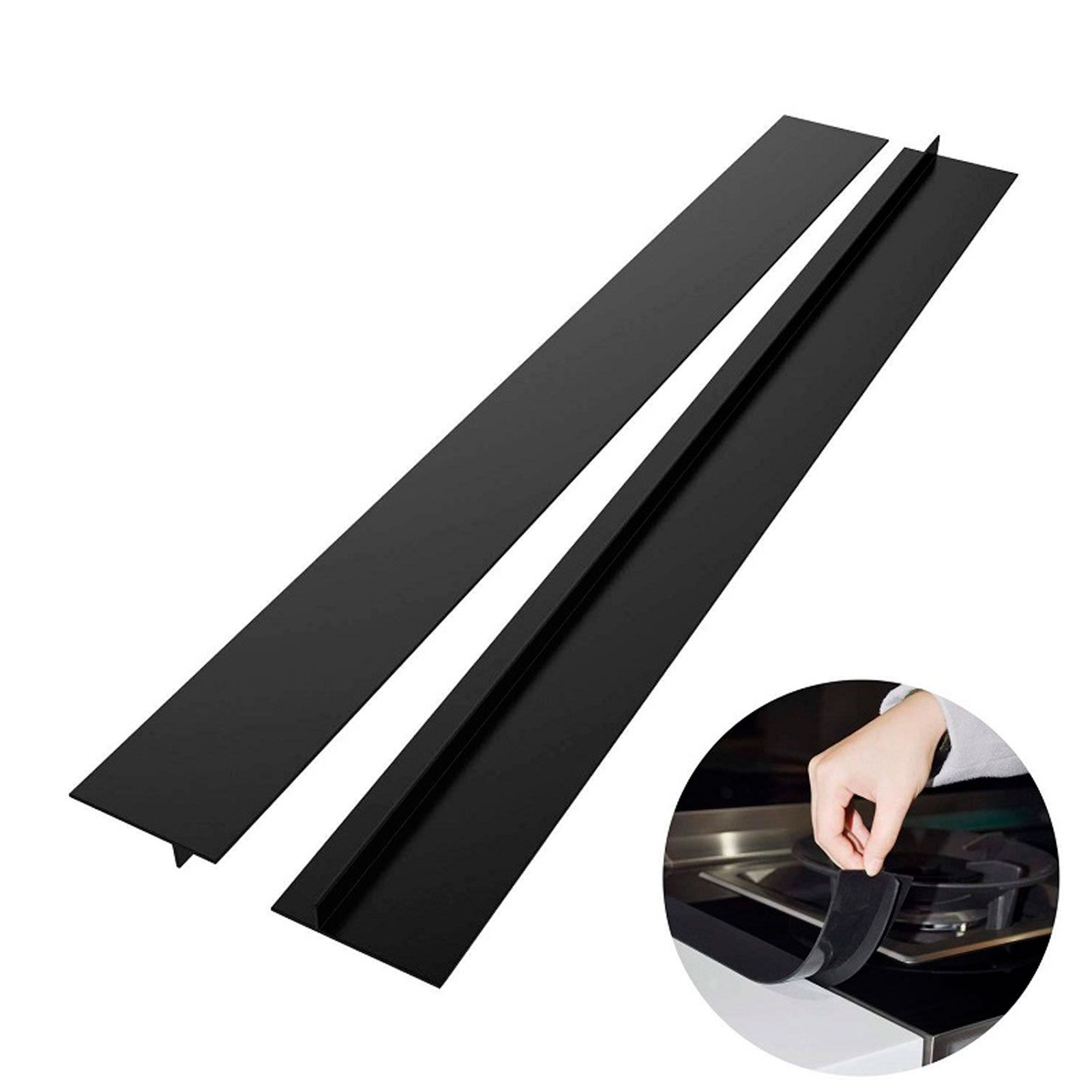 2pcs Stove Counter Gap Cover HeatResistant Anti Oil Oven Gap Filler Sealing view 9