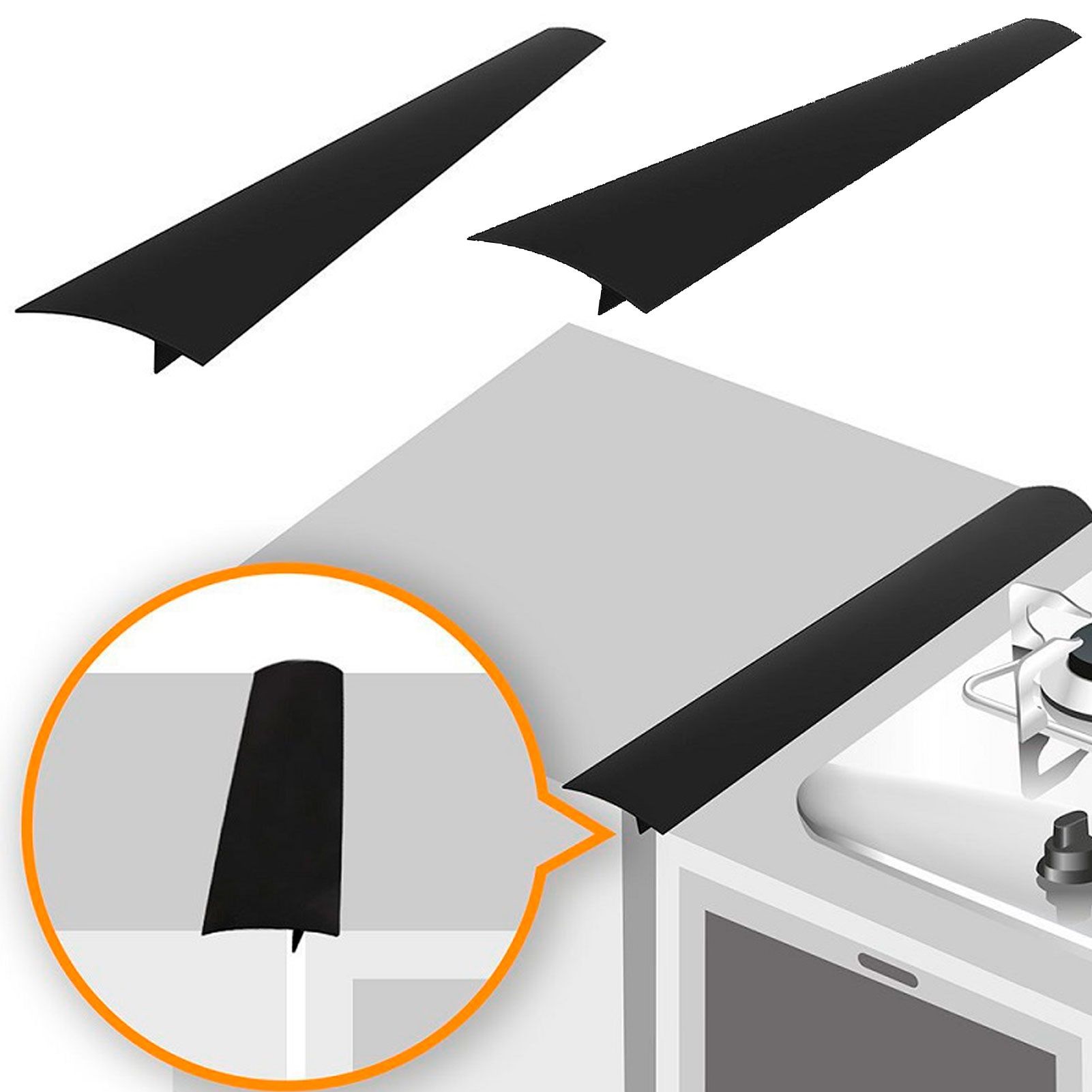2pcs Stove Counter Gap Cover HeatResistant Anti Oil Oven Gap Filler Sealing view 10