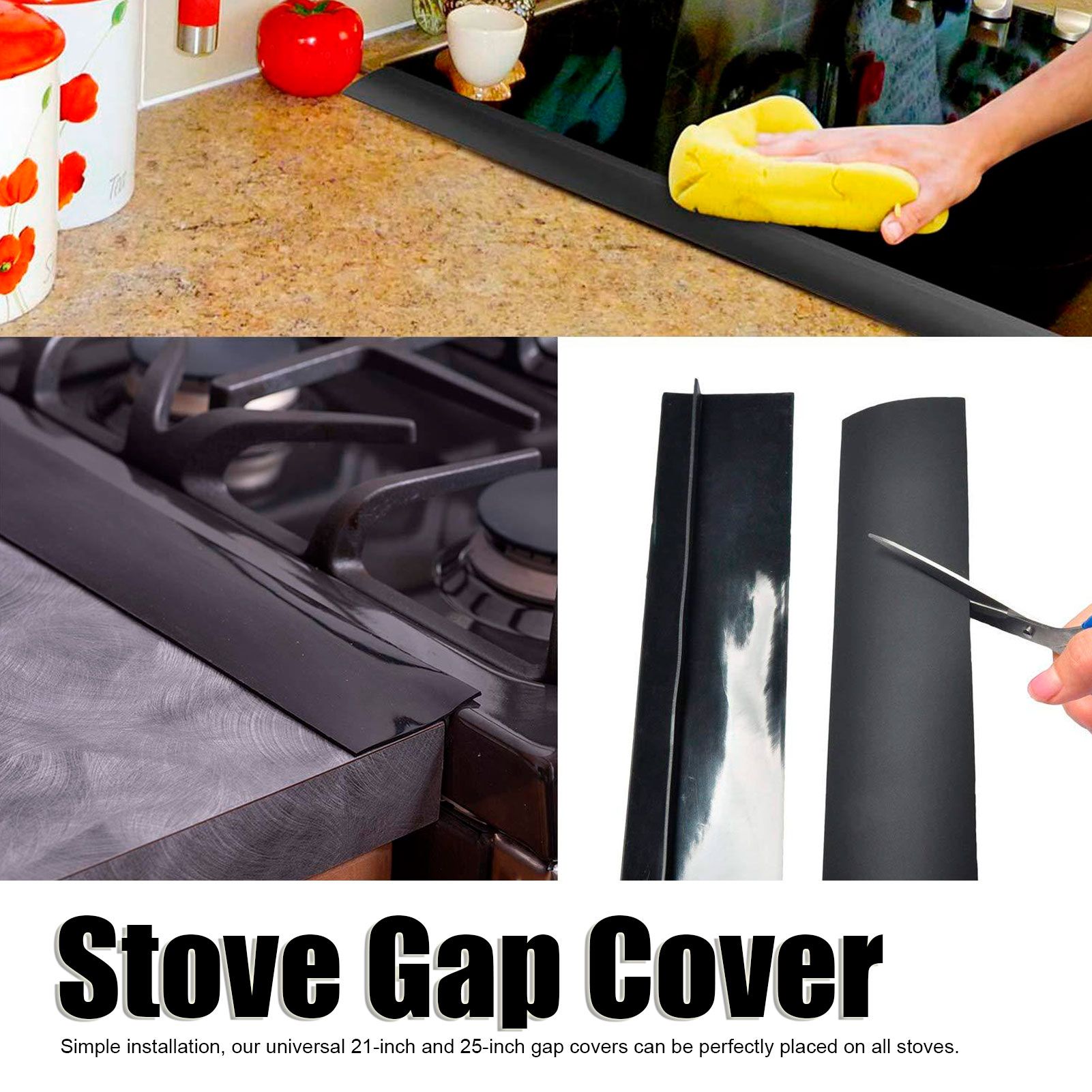2pcs Stove Counter Gap Cover HeatResistant Anti Oil Oven Gap Filler Sealing view 15