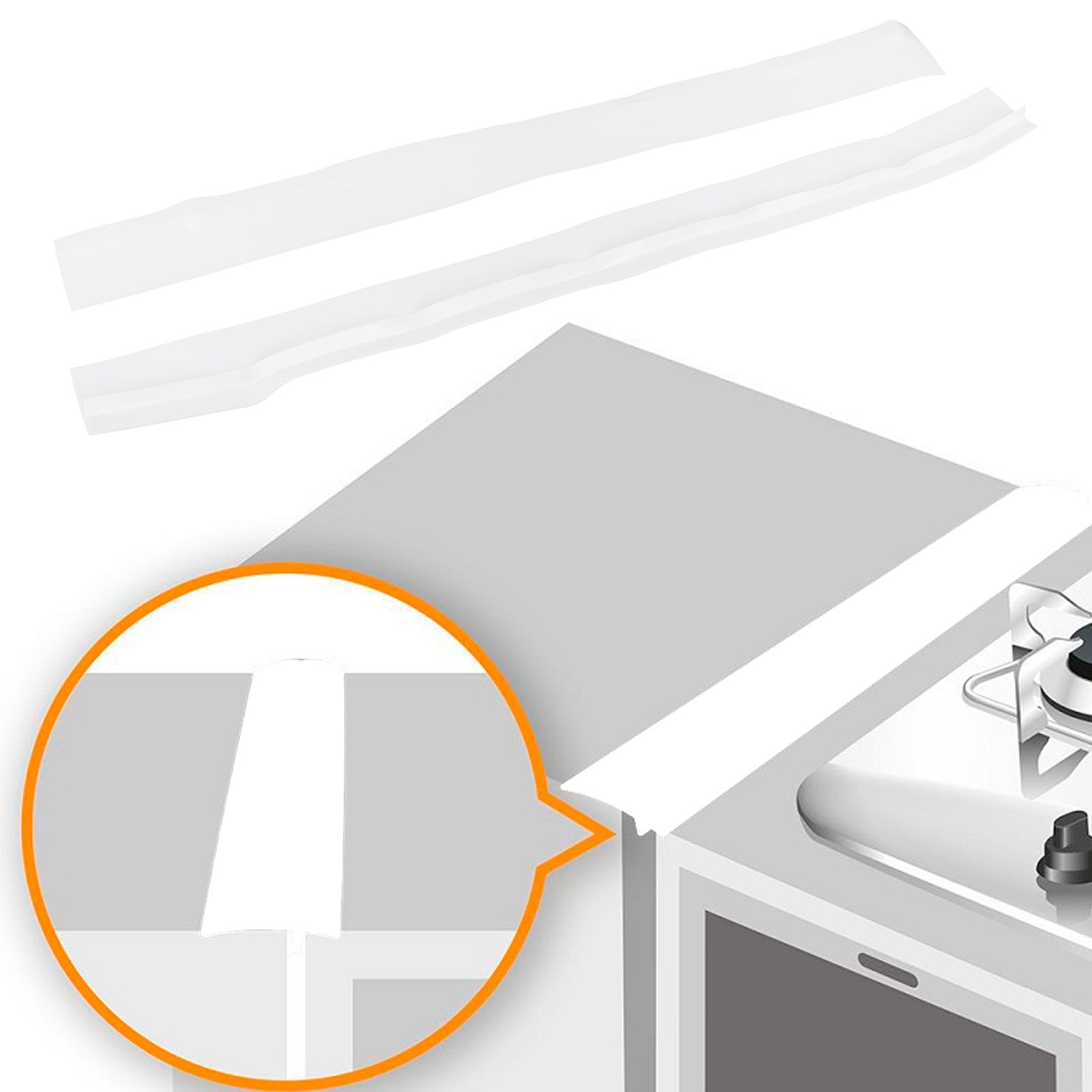 2pcs Stove Counter Gap Cover HeatResistant Anti Oil Oven Gap Filler Sealing view 10