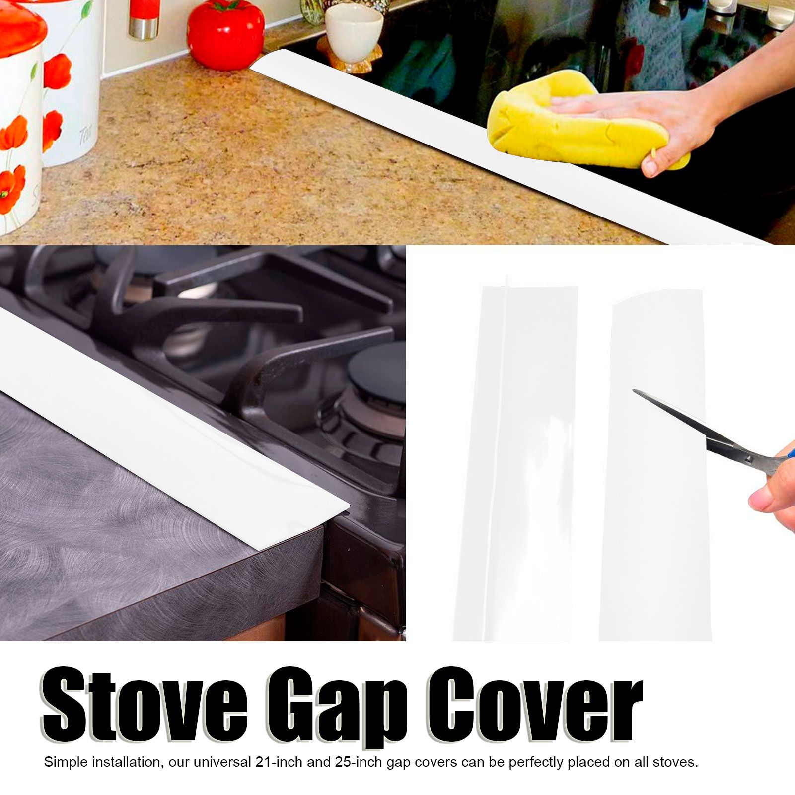 2pcs Stove Counter Gap Cover HeatResistant Anti Oil Oven Gap Filler Sealing view 15