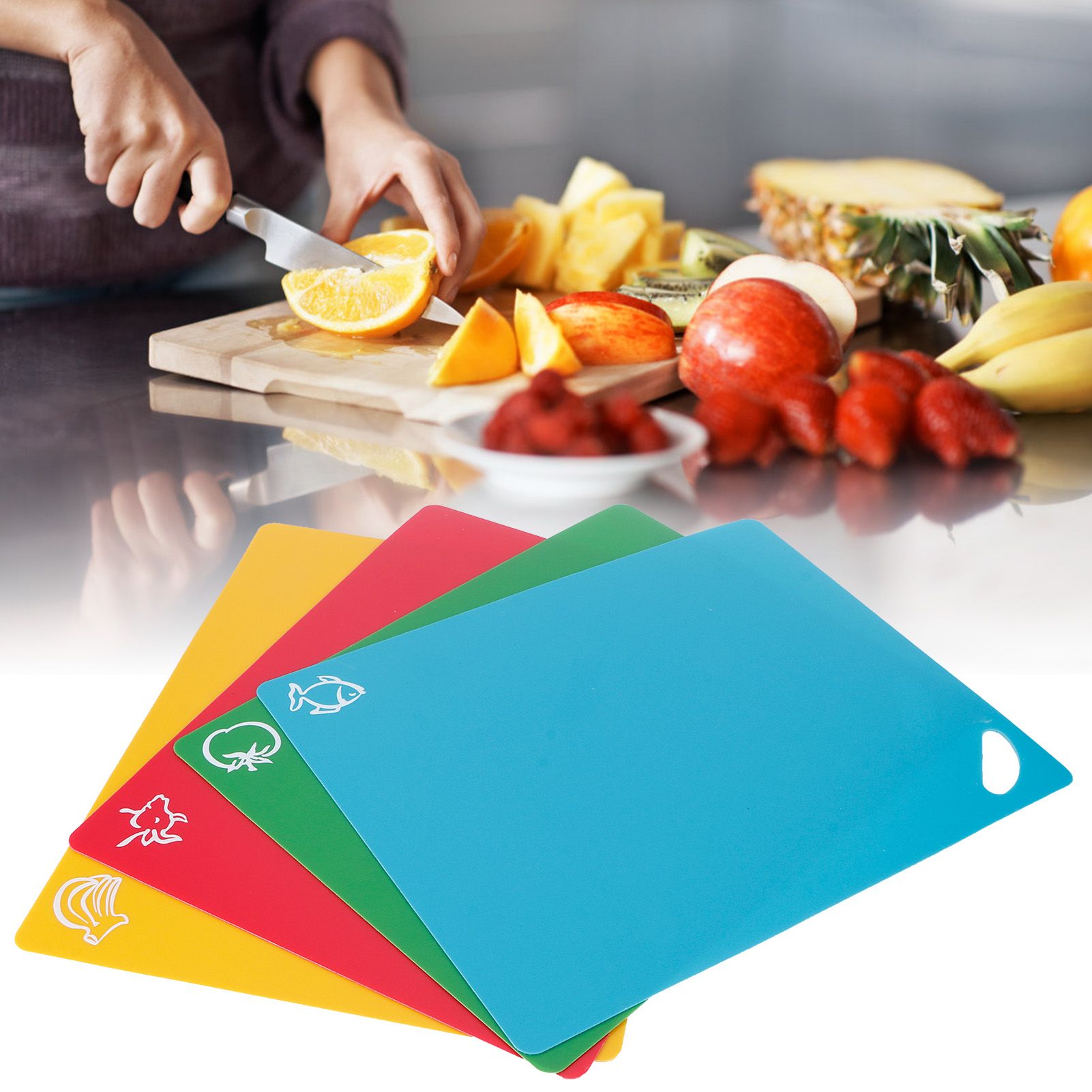 4pcs PP Flexible Kitchen Cutting Board Non Slip Cutting Board for Vegetable view 10