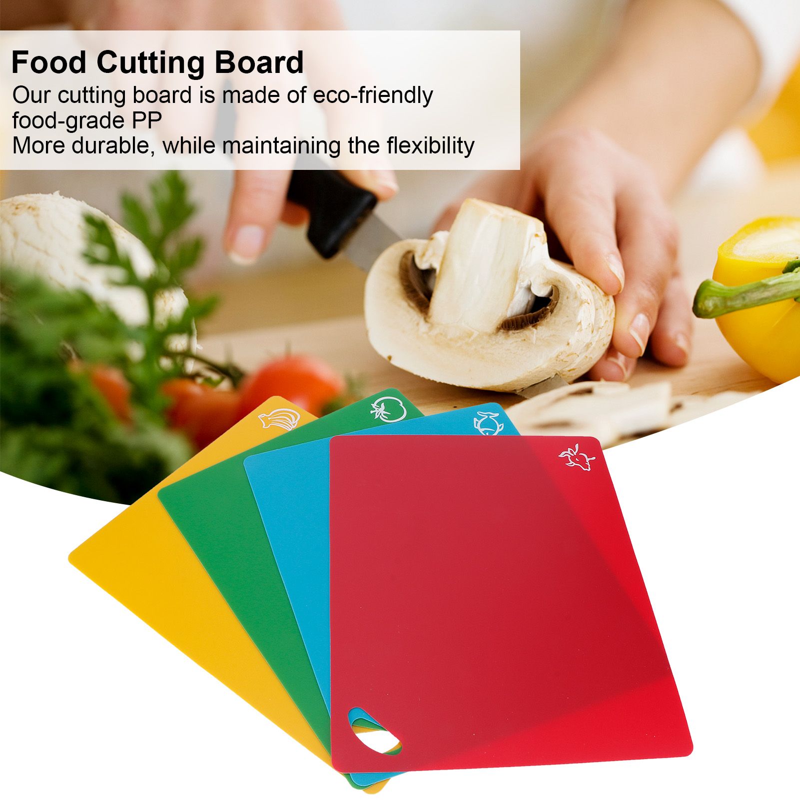 4pcs PP Flexible Kitchen Cutting Board Non Slip Cutting Board for Vegetable view 15