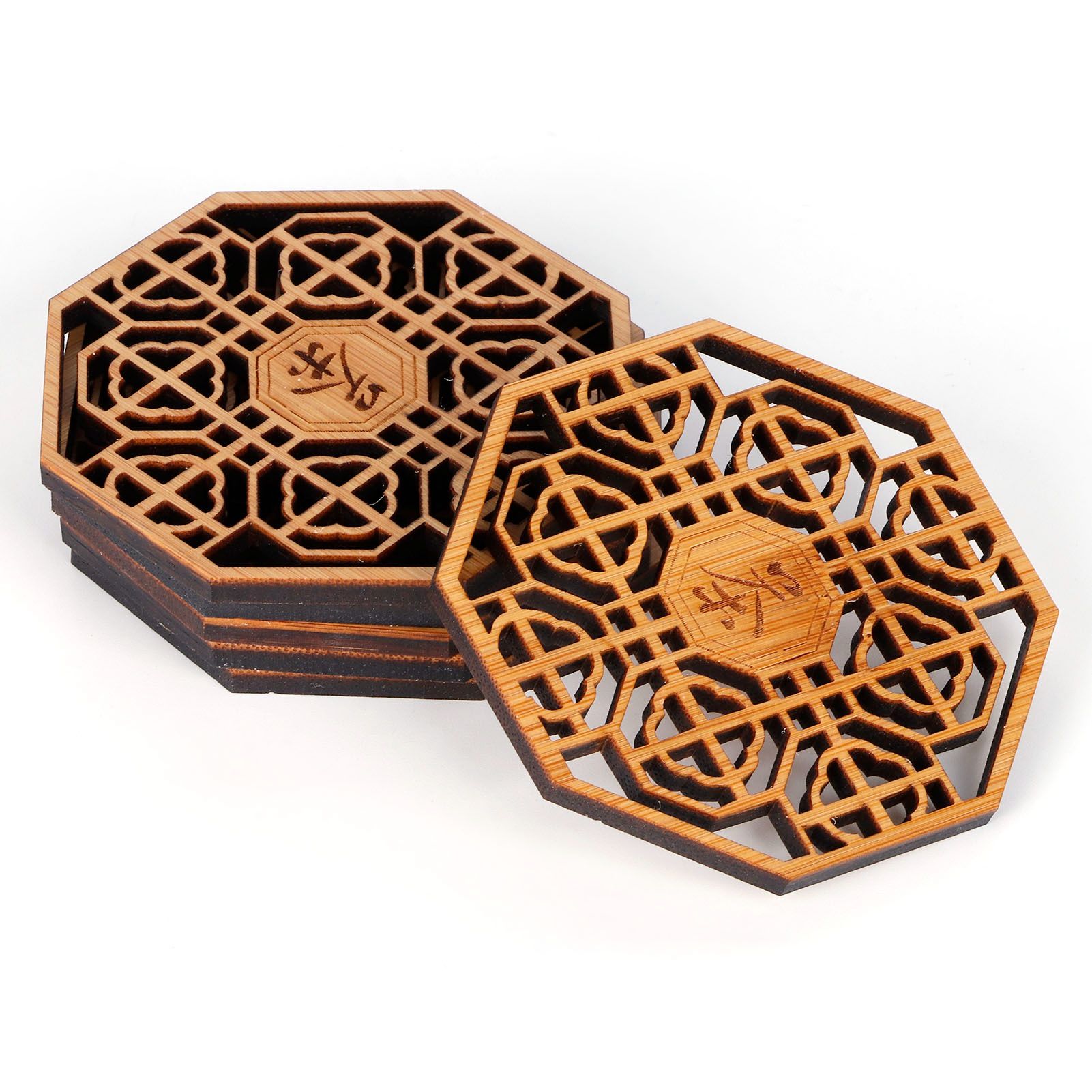 6PCS Bamboo Coaster Teacup Mat AntiScald Heat Insulation Pad Tea Ceremony view 5