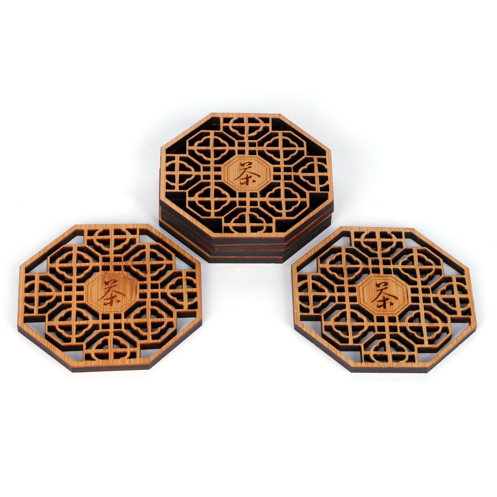 6PCS Bamboo Coaster Teacup Mat AntiScald Heat Insulation Pad Tea Ceremony view 6