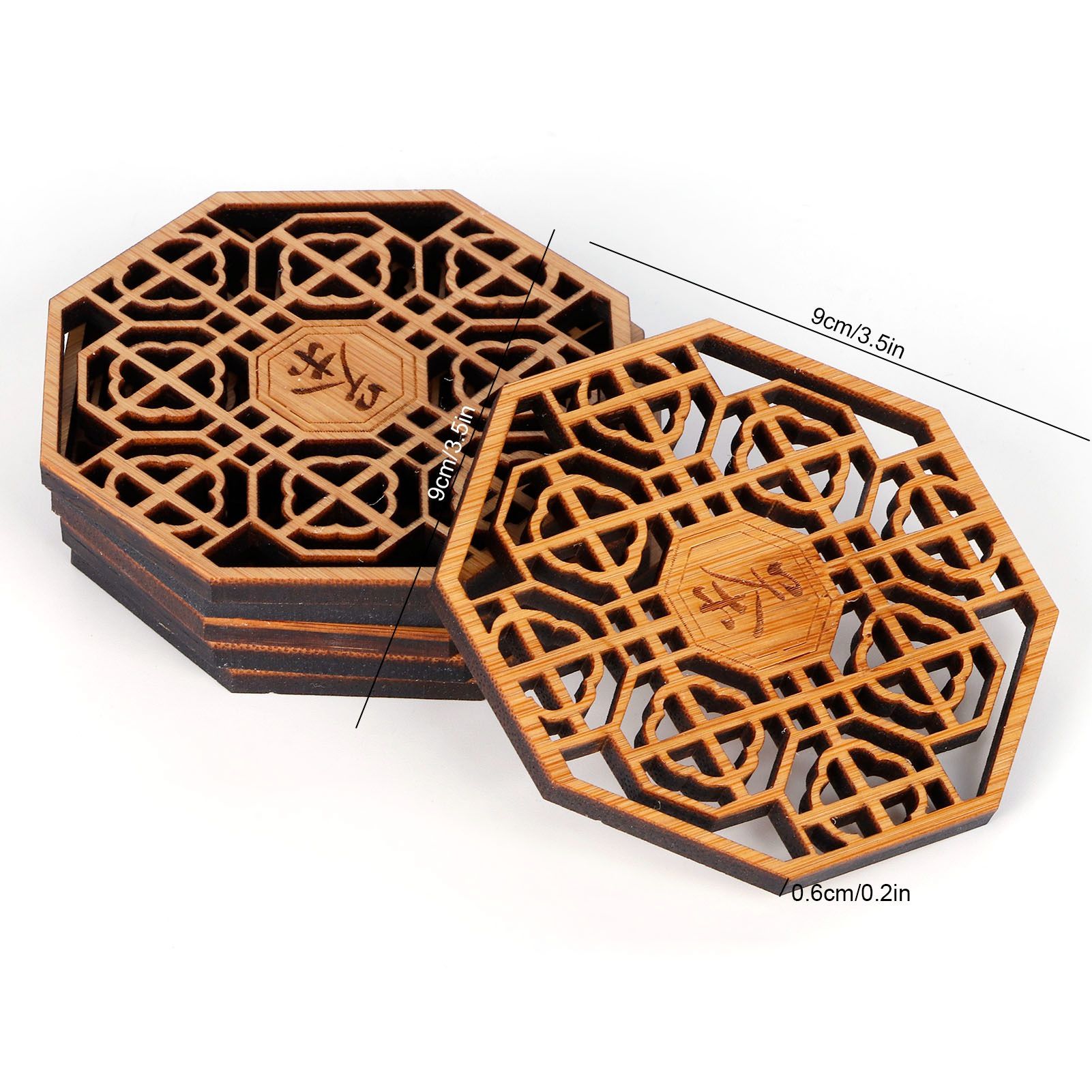 6PCS Bamboo Coaster Teacup Mat AntiScald Heat Insulation Pad Tea Ceremony view 13