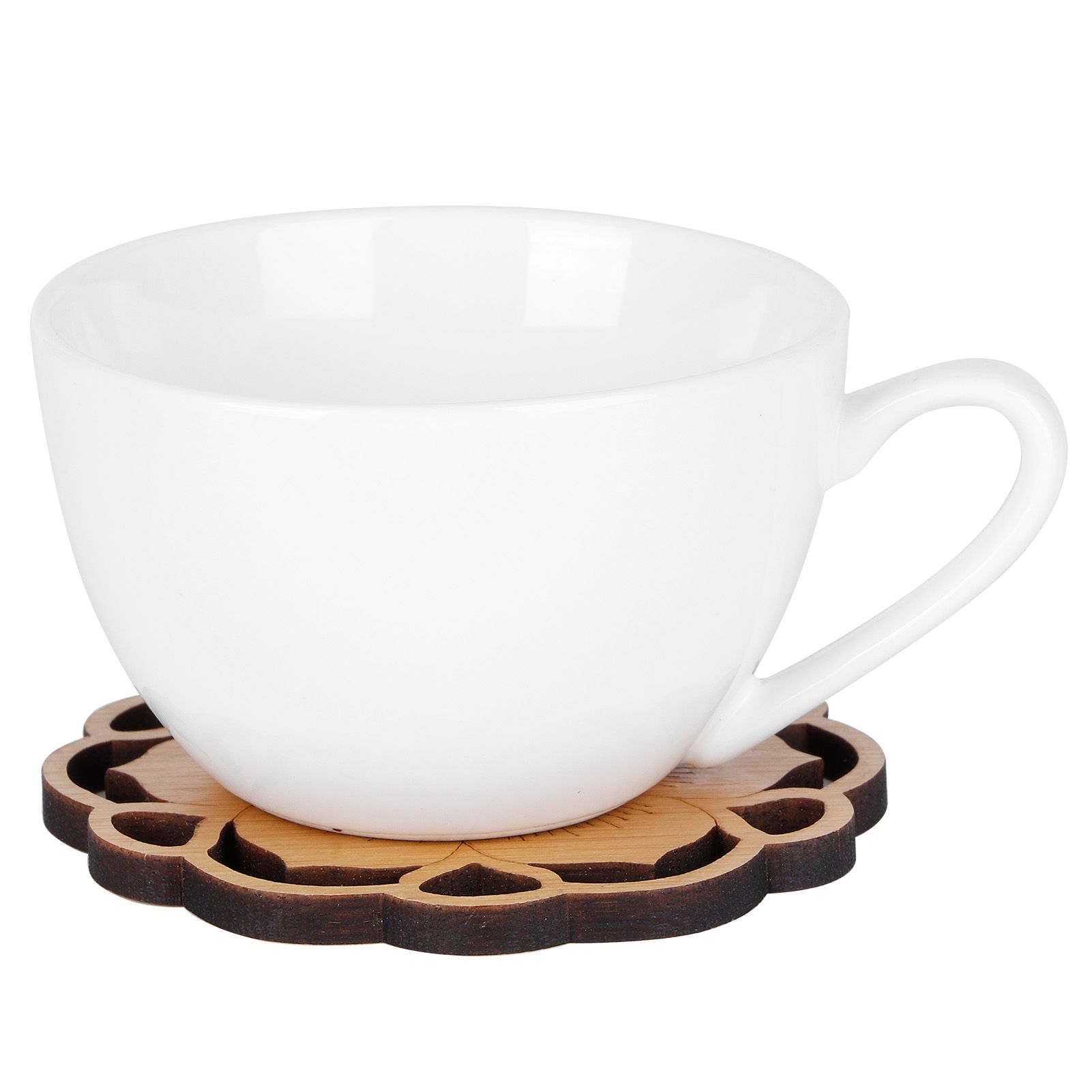 6Pcs/Set Teacup Mat Bamboo Coaster Heat Insulated Cup Pad Drinkware Tabletop view 15