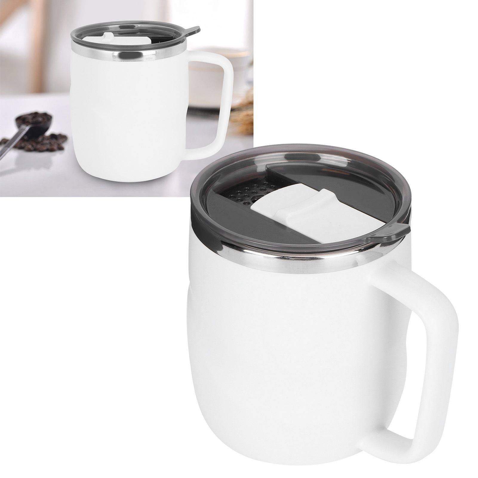 400ml Coffee Mug Stainless Steel Anti Scalding Water Cup with Lid for Home view 10
