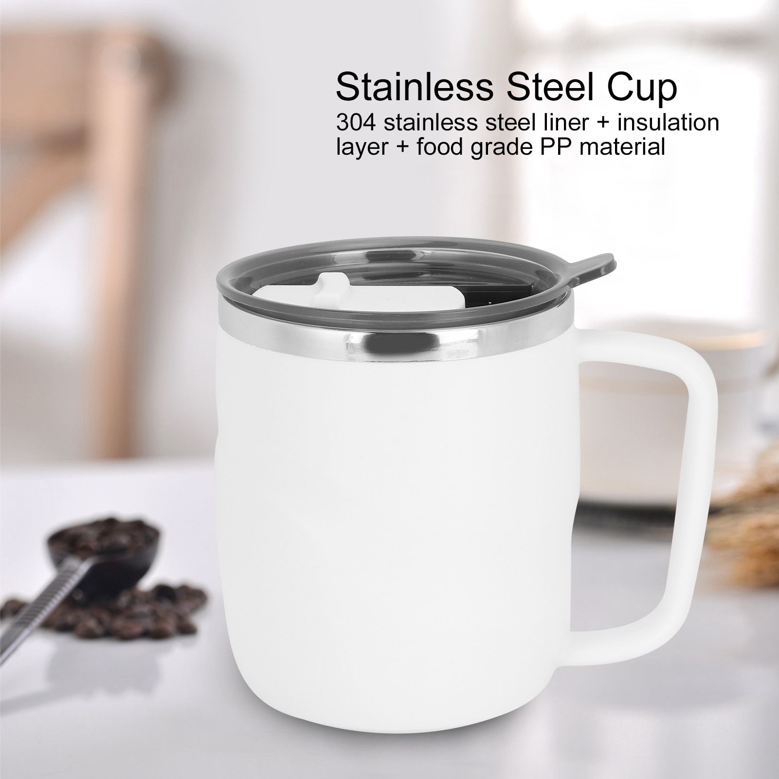 400ml Coffee Mug Stainless Steel Anti Scalding Water Cup with Lid for Home view 13