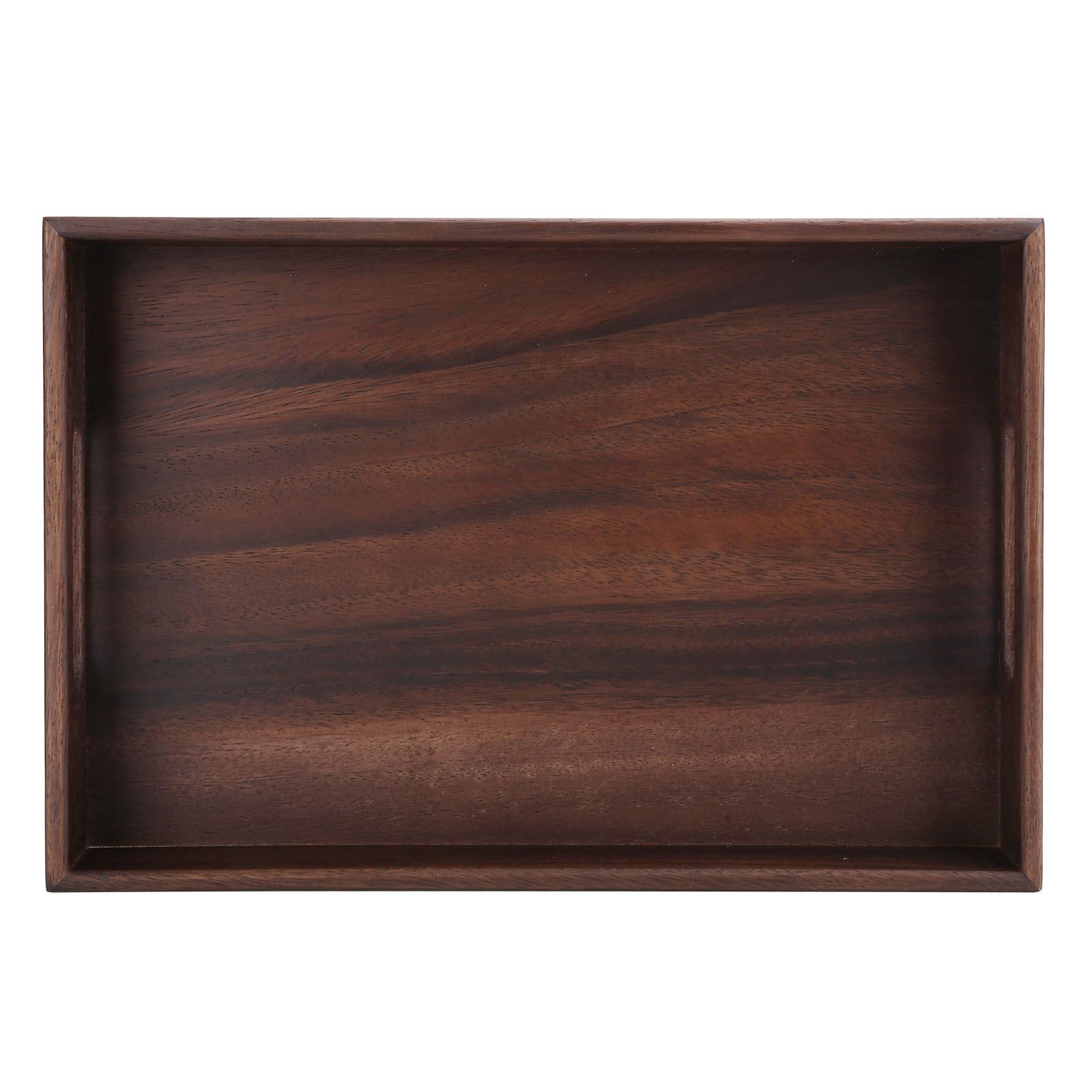 Rectangular Wooden Serving Tray with Grooves Breakfast Food Tray for Tea view 4