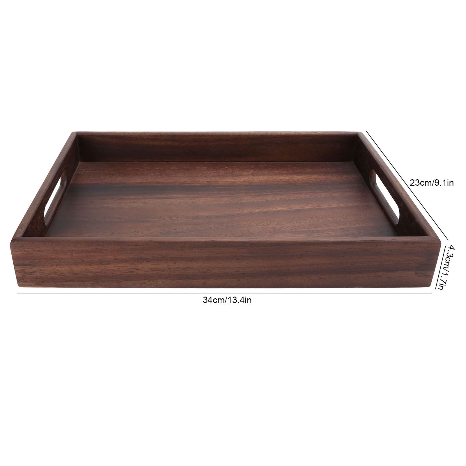 Rectangular Wooden Serving Tray with Grooves Breakfast Food Tray for Tea view 13