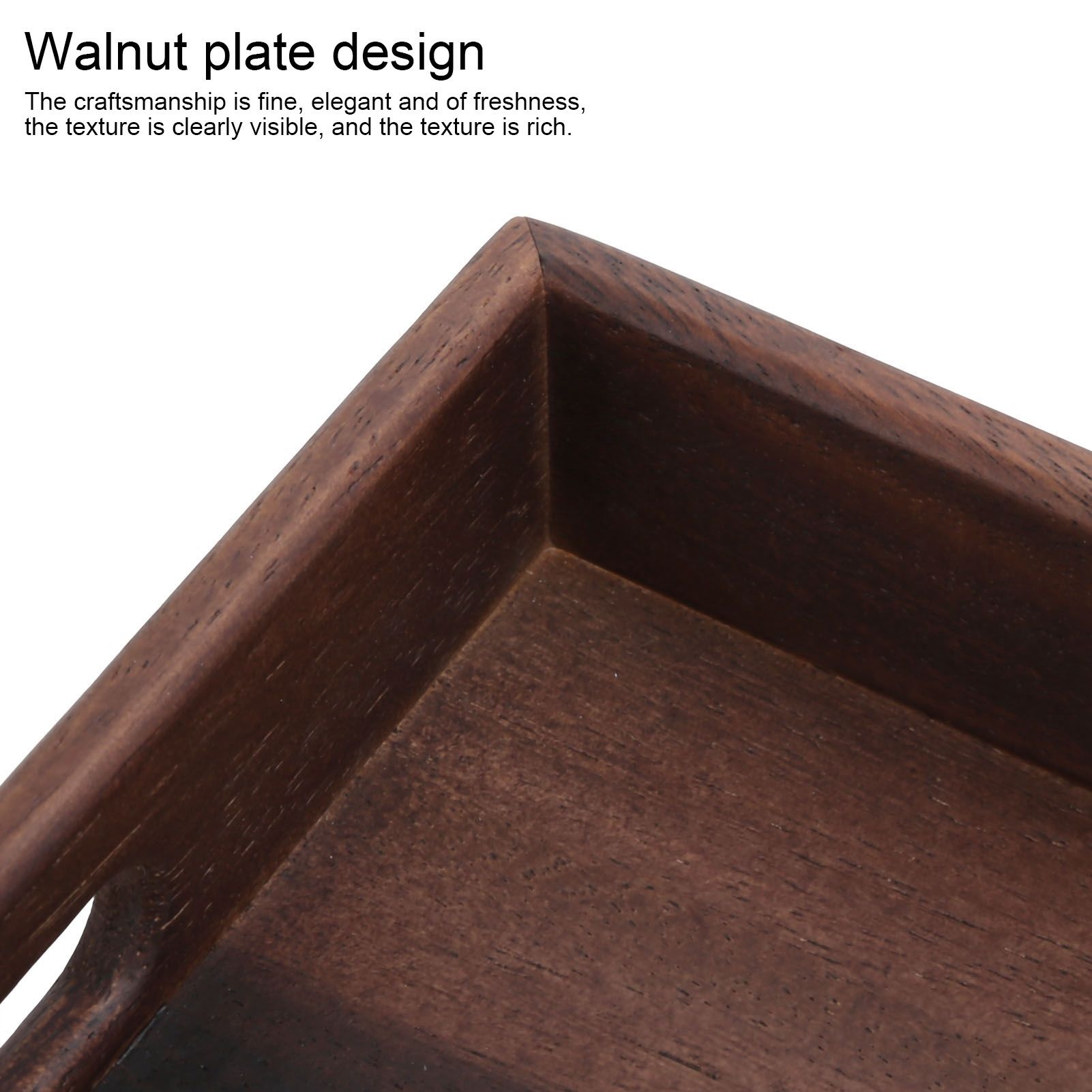 Rectangular Wooden Serving Tray with Grooves Breakfast Food Tray for Tea view 15