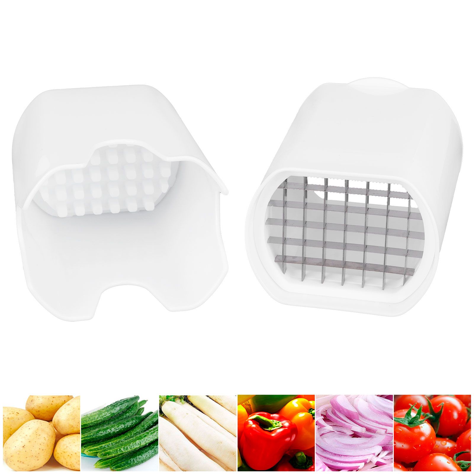 French Fry Cutter Potato Vegetable Fruit Slicing Tools with Lid 44 Grids view 9