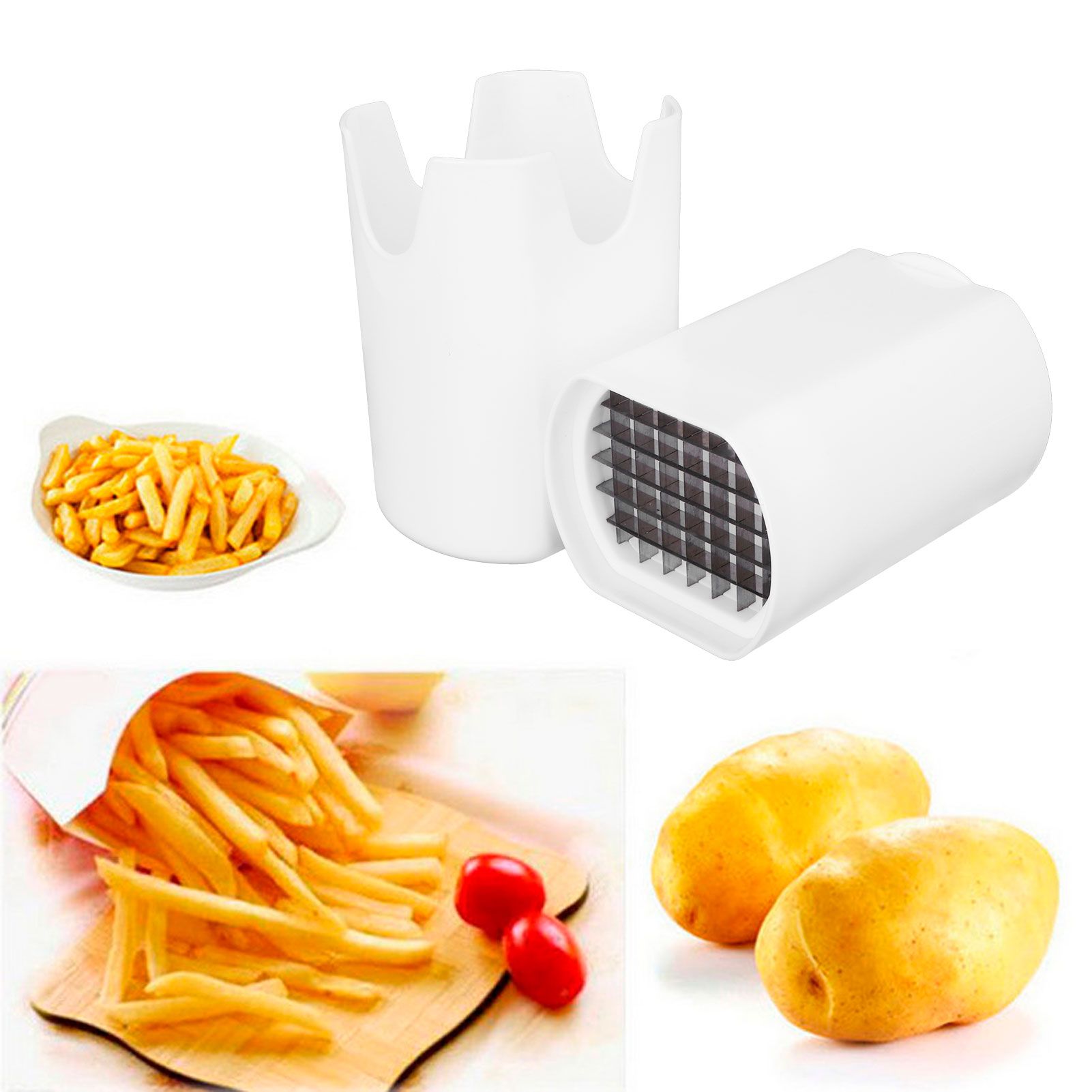French Fry Cutter Potato Vegetable Fruit Slicing Tools with Lid 44 Grids view 10