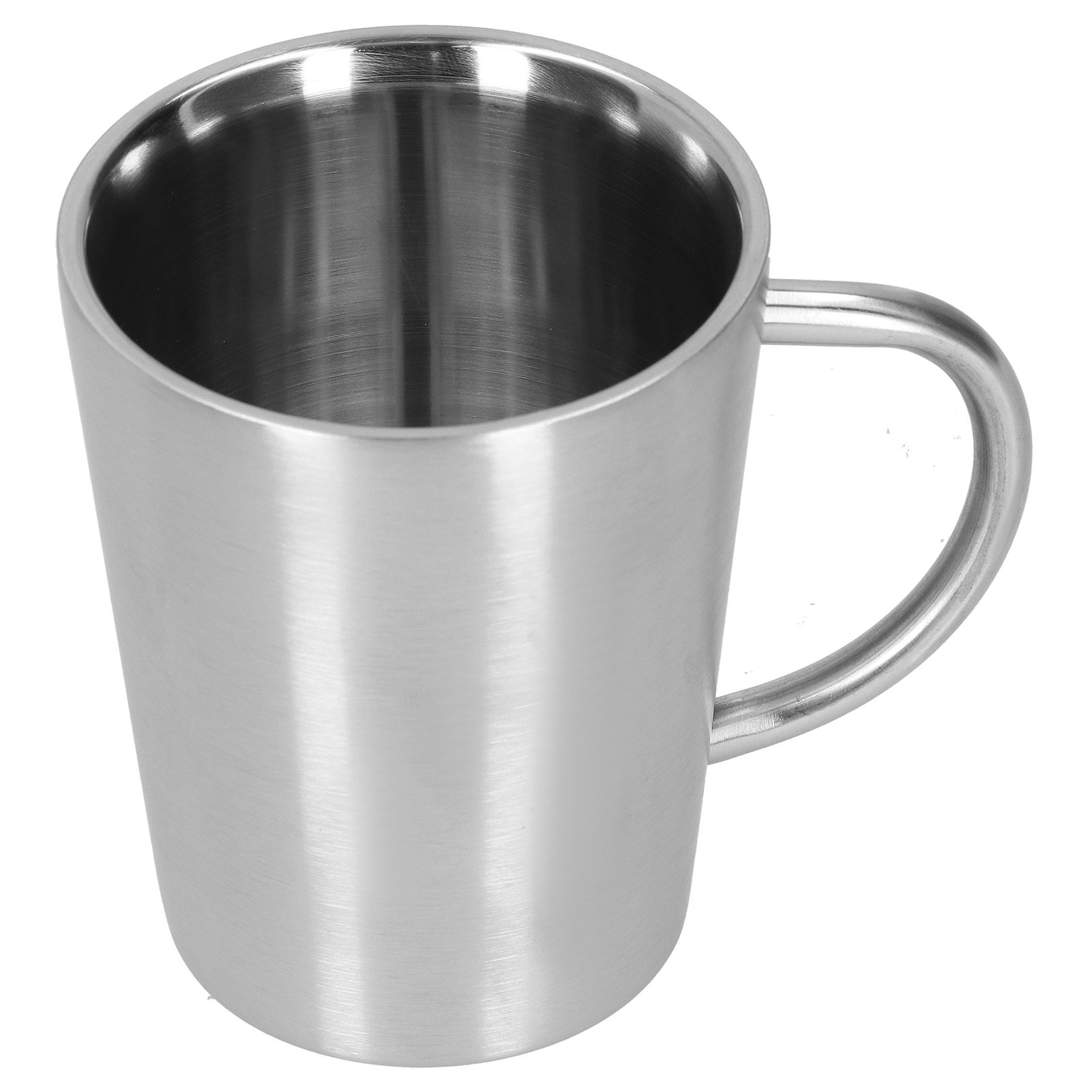 340ml 304 Stainless Steel Beer Mug Coffee Water Cup with Handgrip Double Wall