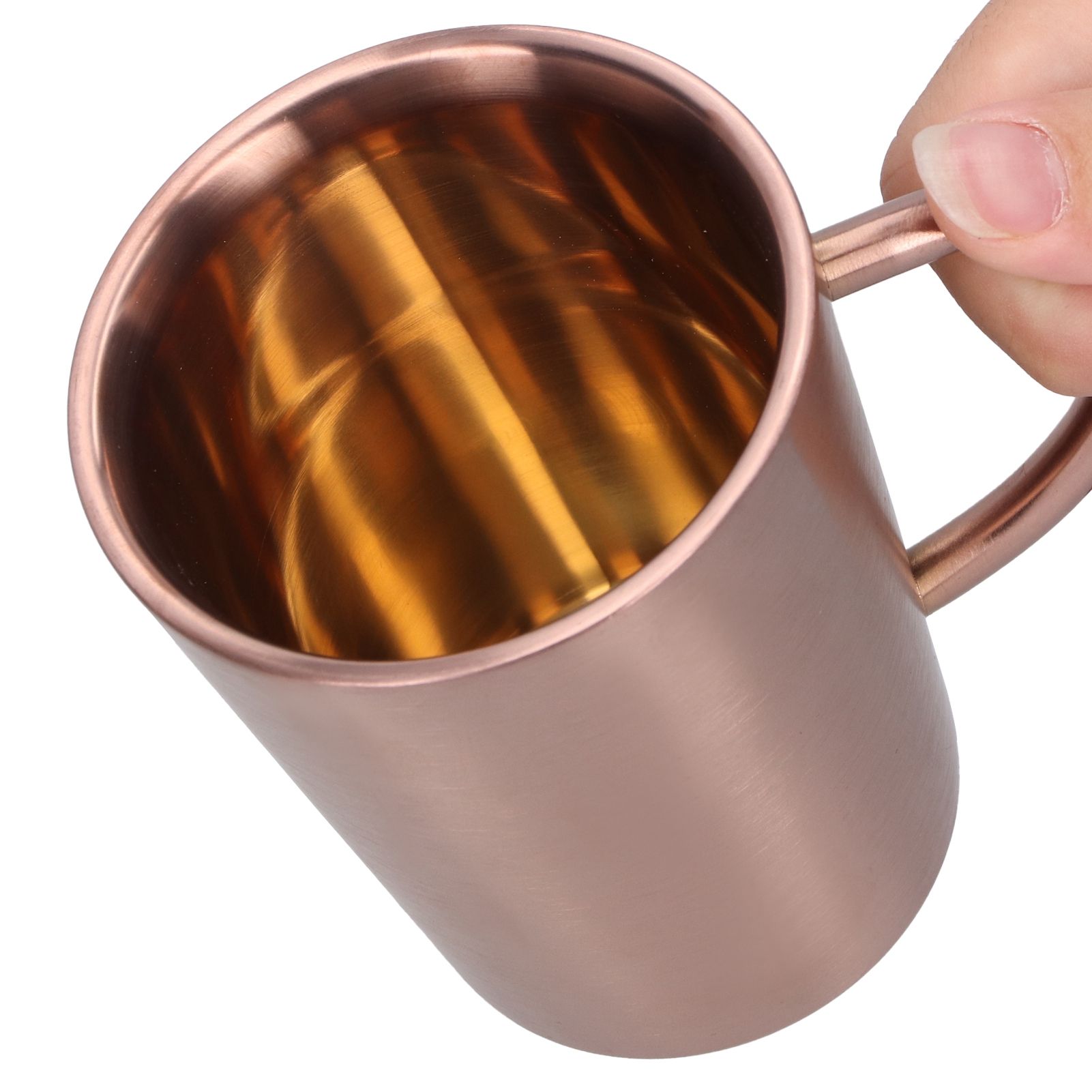 340ml 304 Stainless Steel Beer Mug Coffee Water Cup with Handgrip Double Wall view 6