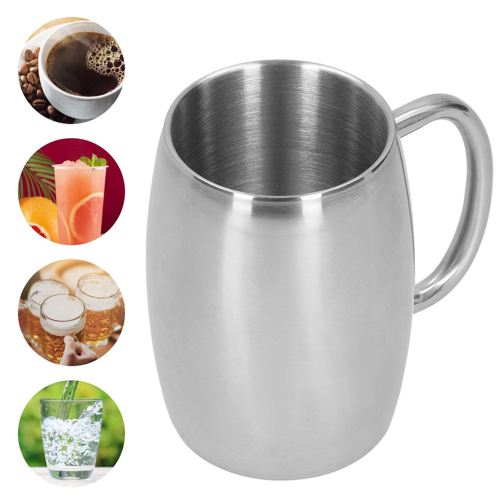400ml Stainless Steel Beer Mug with Handle Coffee Mugs Milk Tea Cup Gift view 10