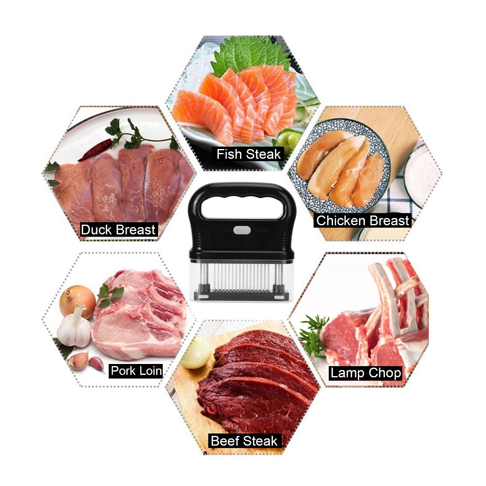 Detachable Meat Tenderizer Tool with 48 Needles Meat Hammer for Chicken Pork view 15