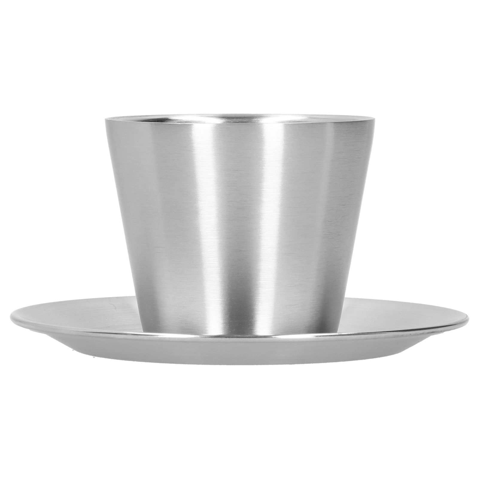 Stainless Steel Coffee Cup Set Double Walled Coffee Mug with Saucer Tea Mug view 3